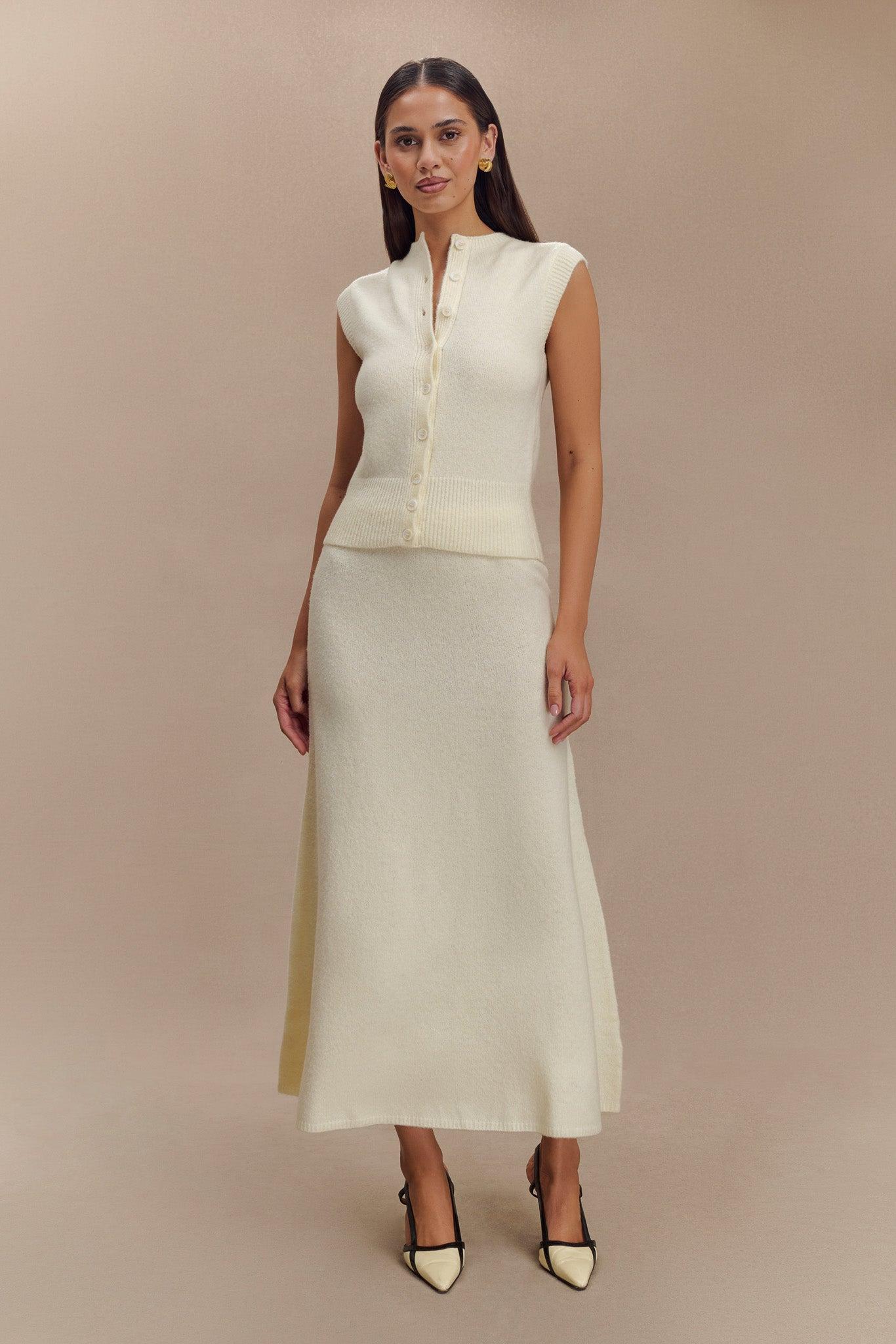 Vivica Knit Maxi Skirt - Ivory Marle Product Image