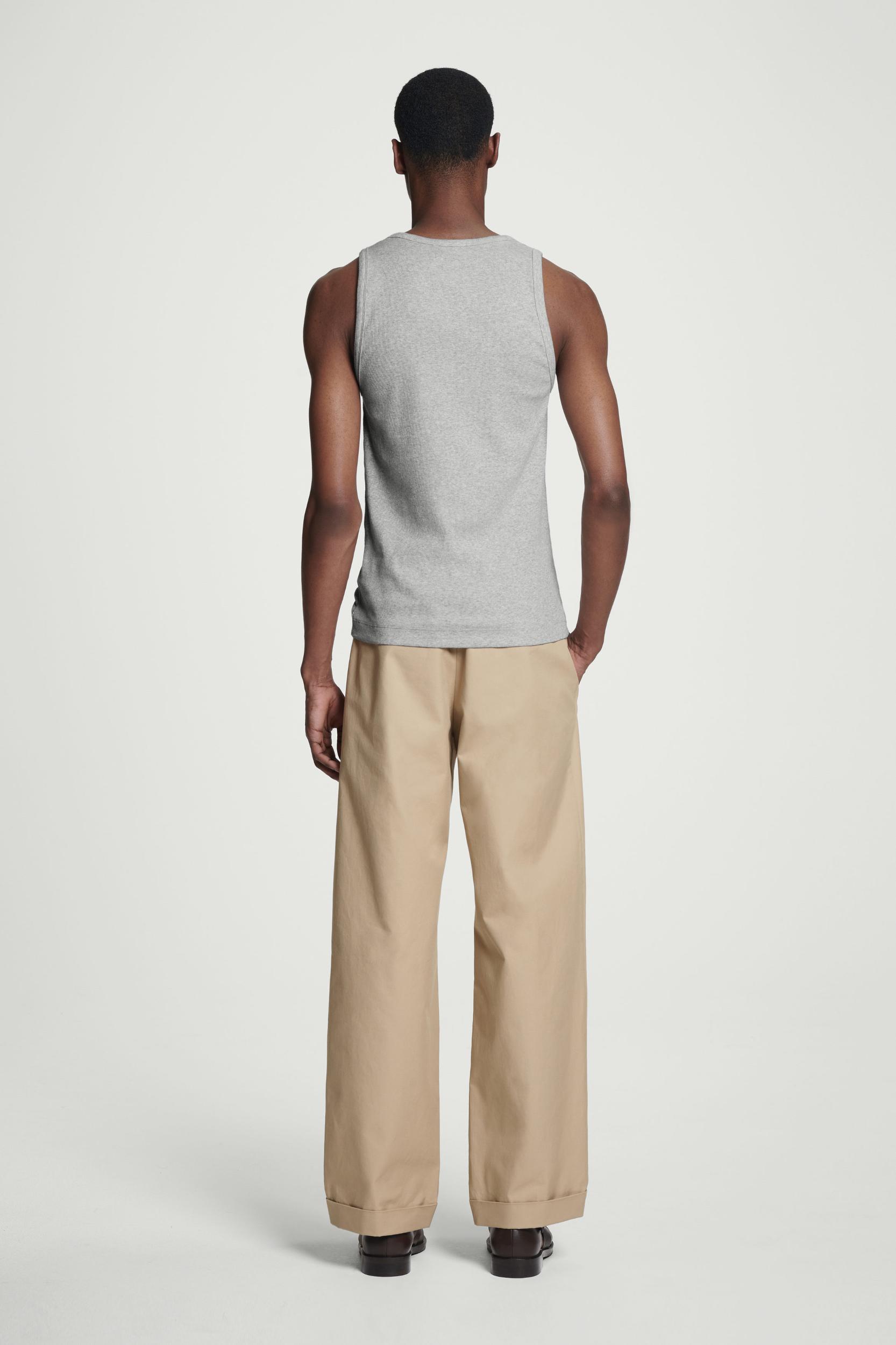 SLIM RIBBED COTTON TANK TOP Product Image