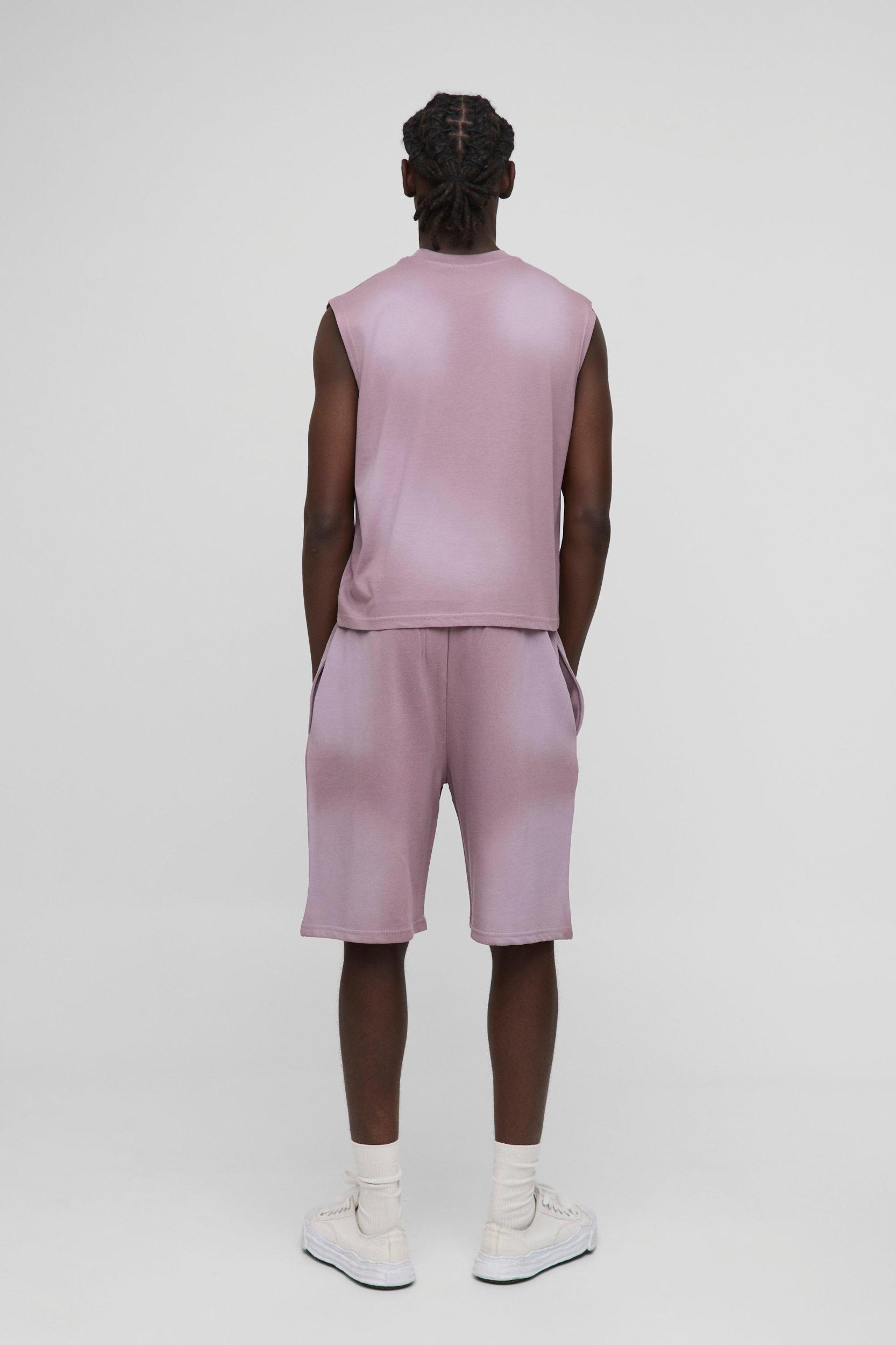 Oversized Washed Rhinestone Sweat Shorts | boohooMAN USA Product Image