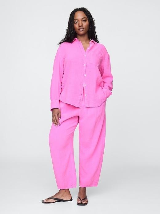 Cotton Gauze Easy Barrel Pants Product Image