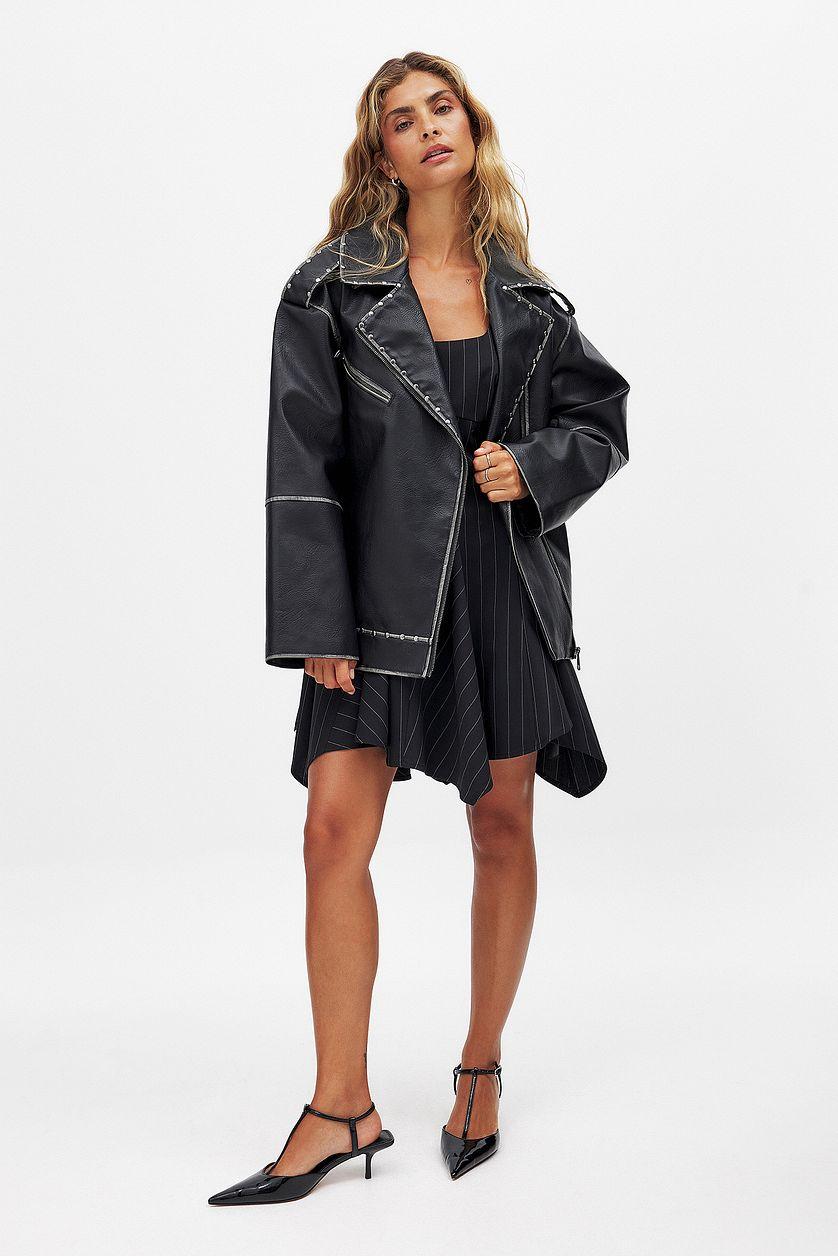 Pinstripe Hankerchief Mini Dress Product Image