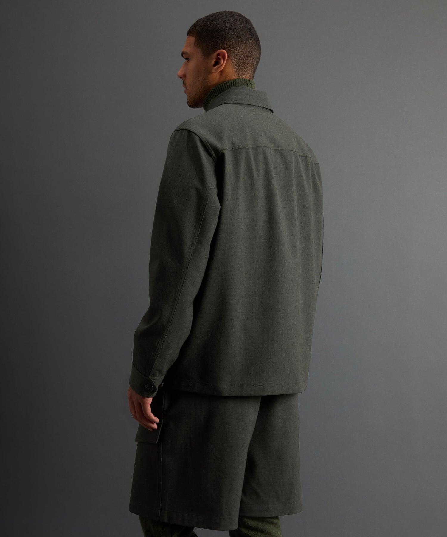 Todd Snyder X Woolrich Twill Camp Shirt in Olive Product Image