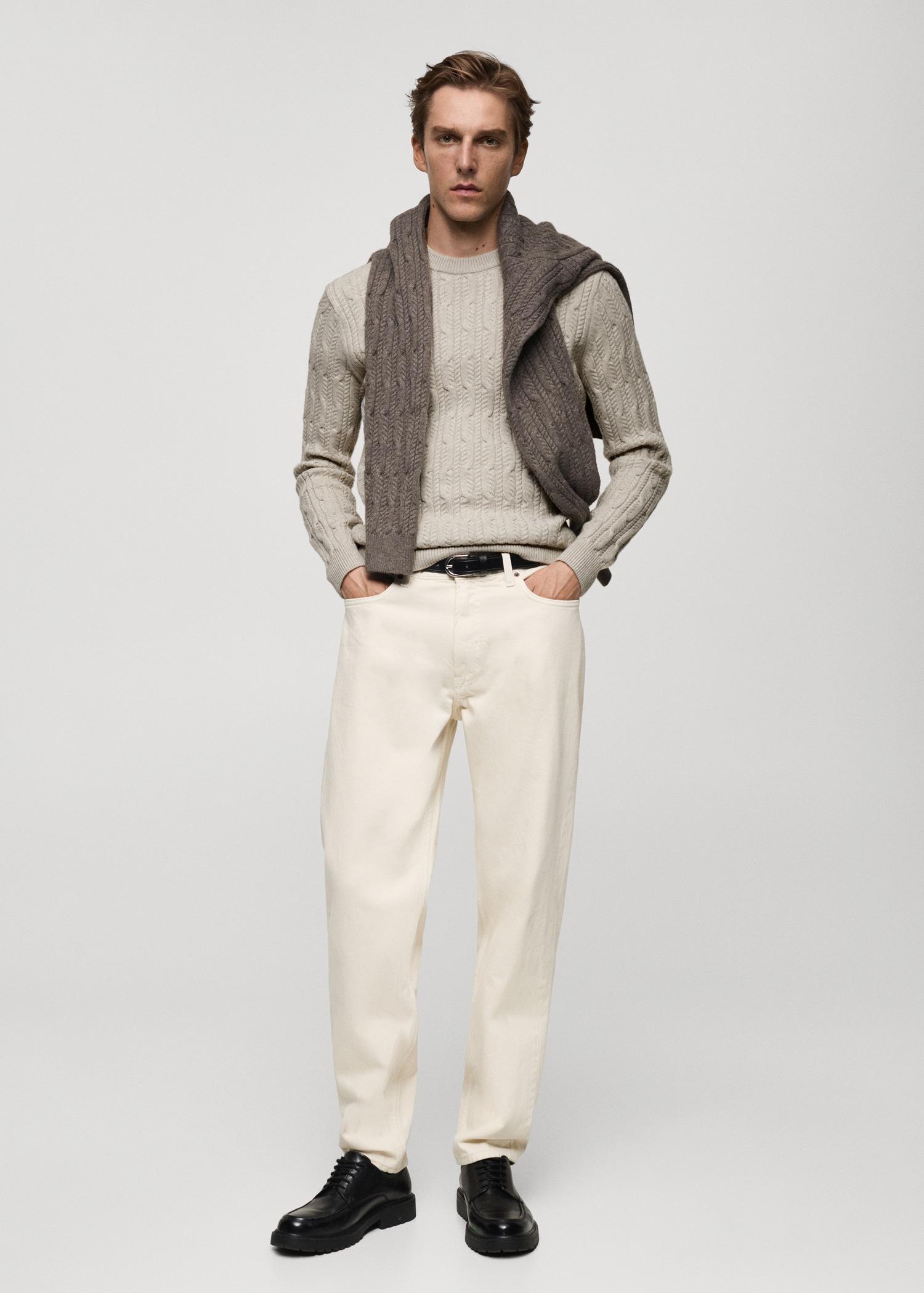 Braided knitted sweater - Men | MANGO USA Product Image