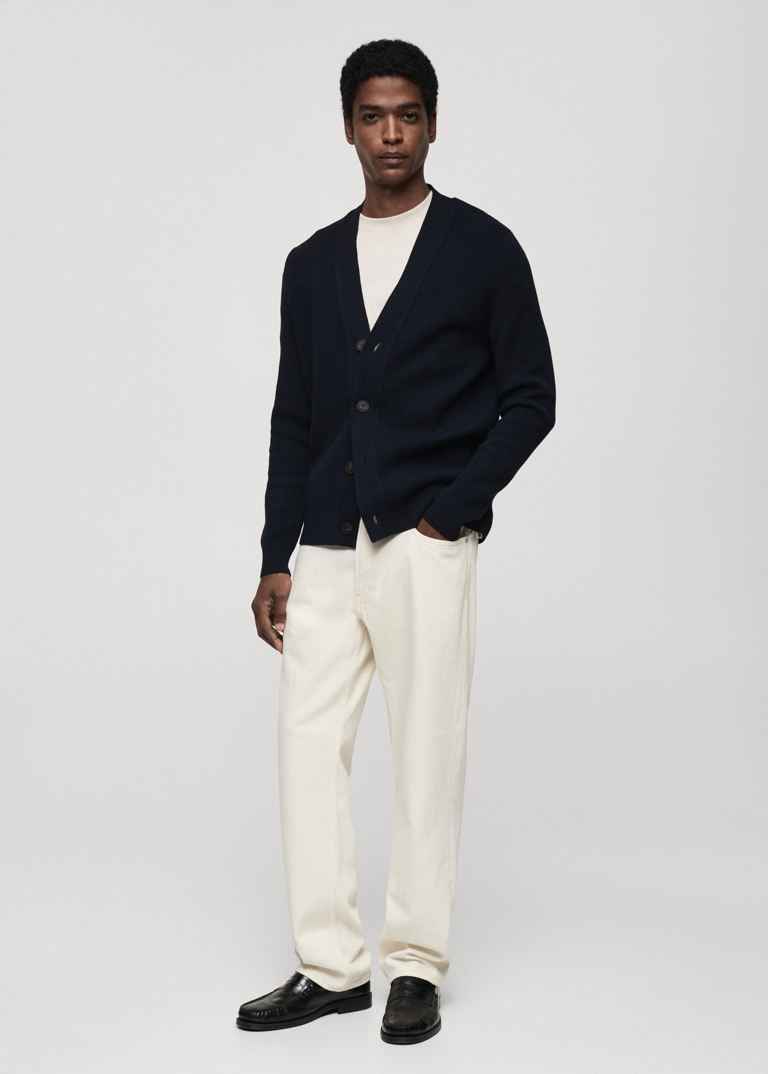 Knitted button cardigan - Men | MANGO USA Product Image