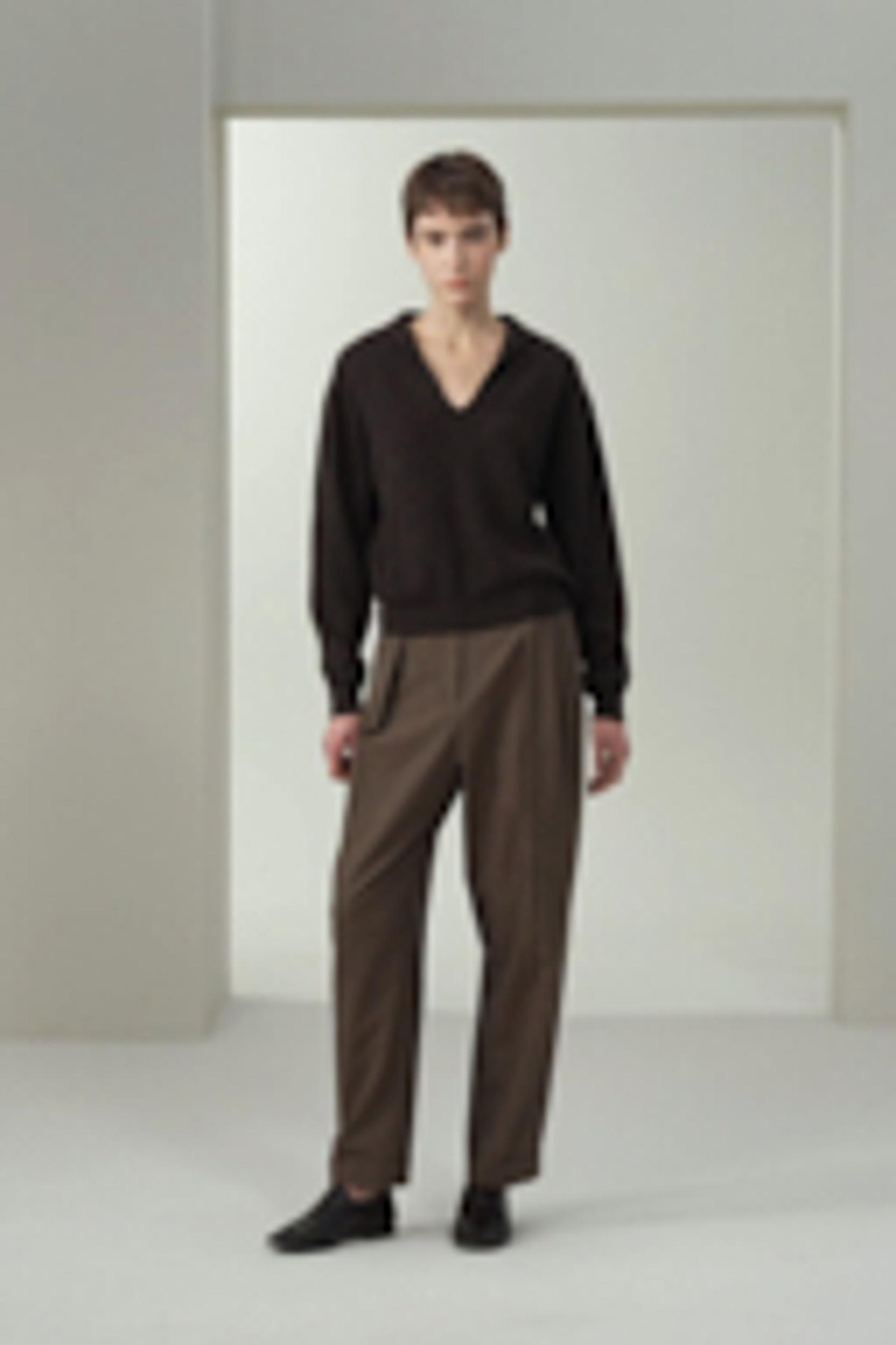 Havana Silk-Wool Barrel leg pants Product Image