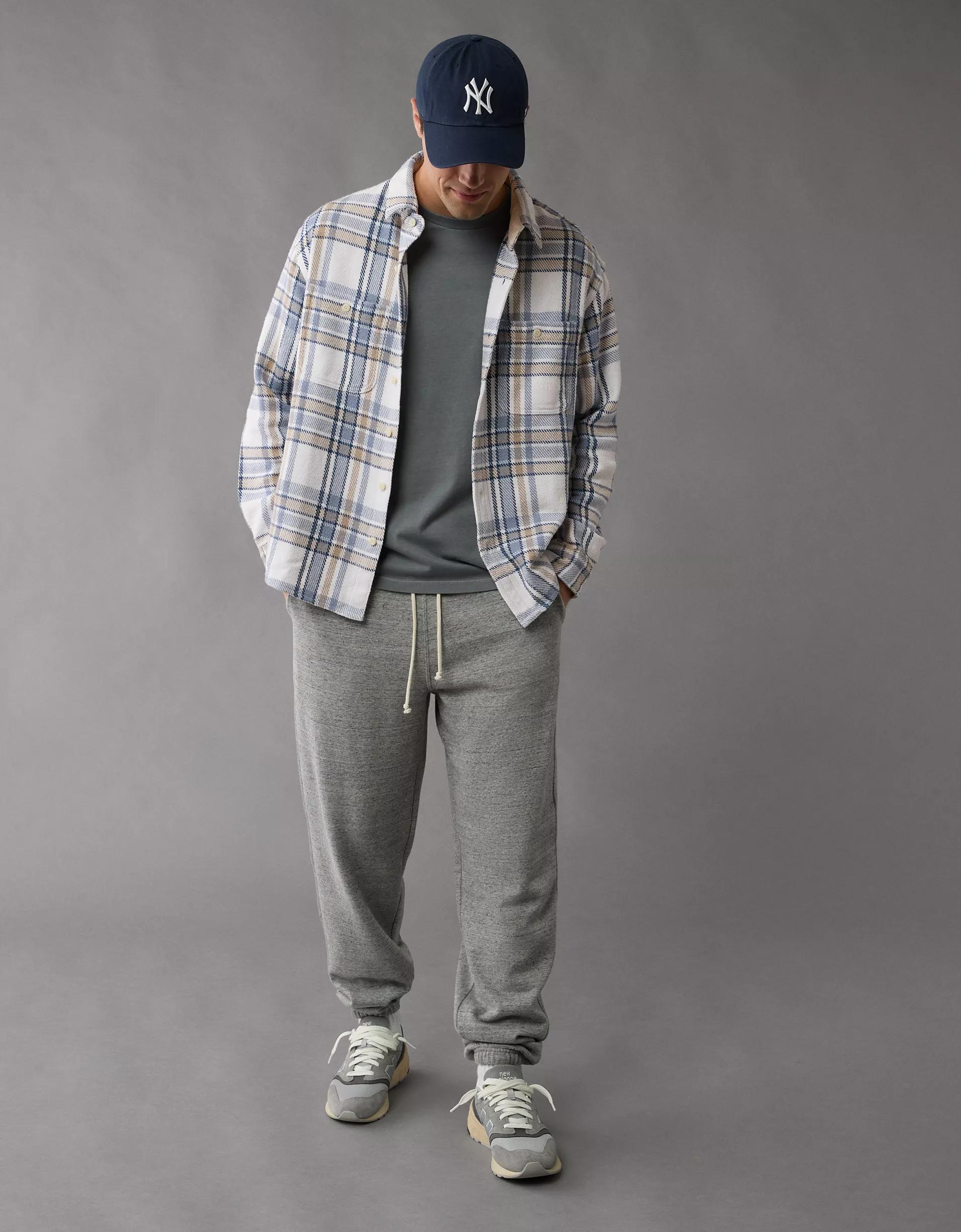 AE Textured Flannel Shirt Product Image