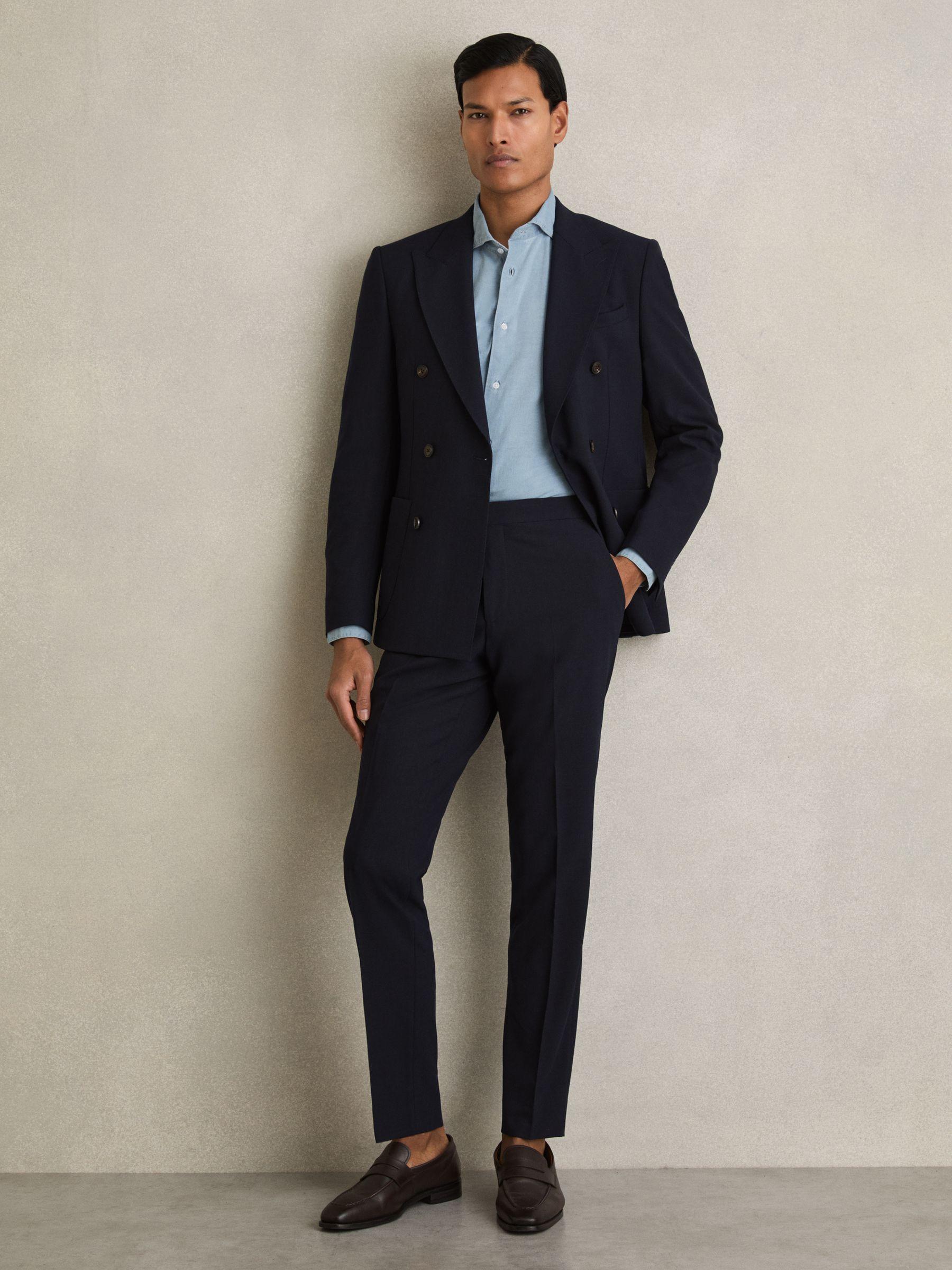 Washed Cotton Chambray Shirt in Blue Product Image