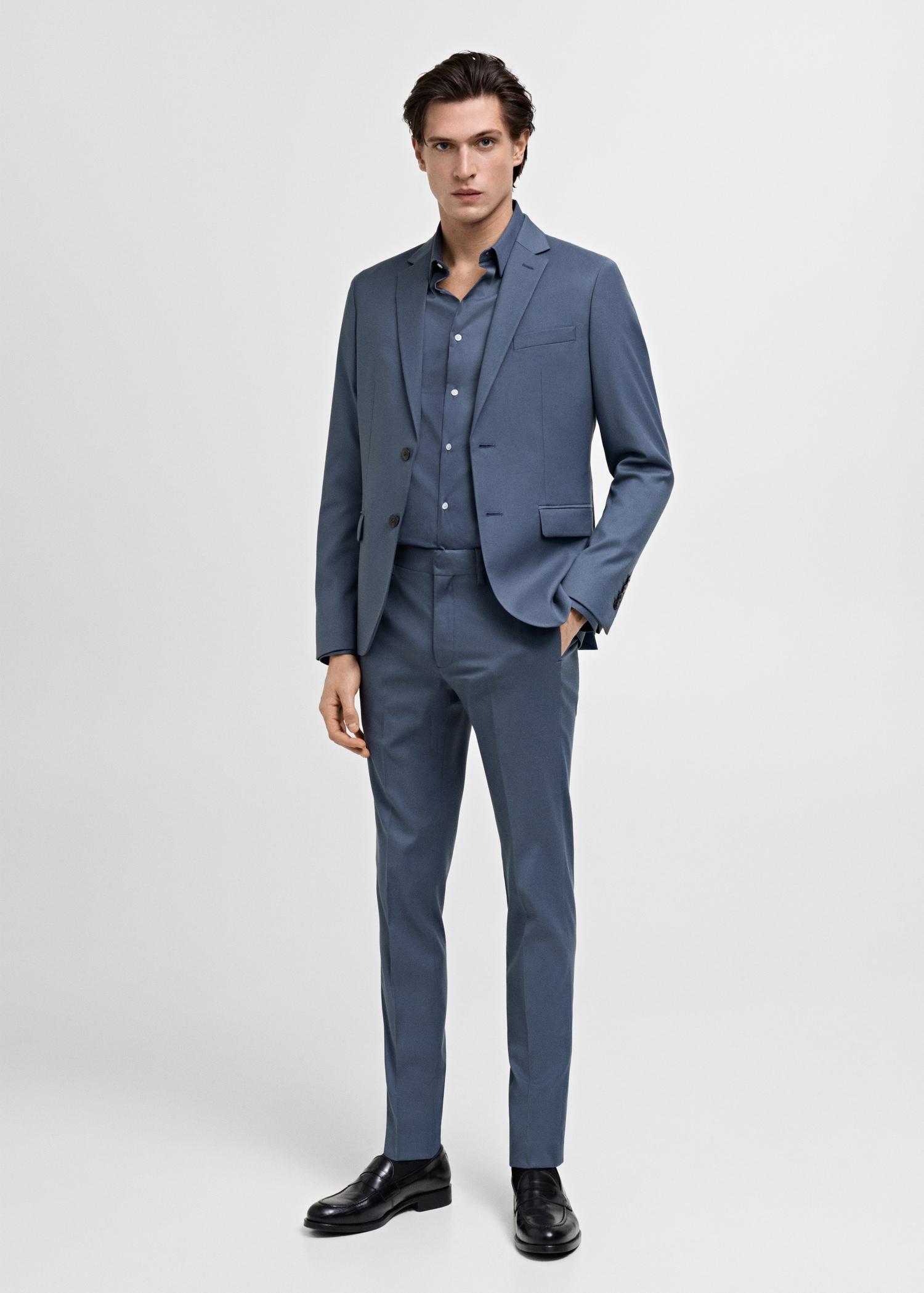 Super slim-fit suit jacket in stretch fabric - Men | MANGO USA Product Image