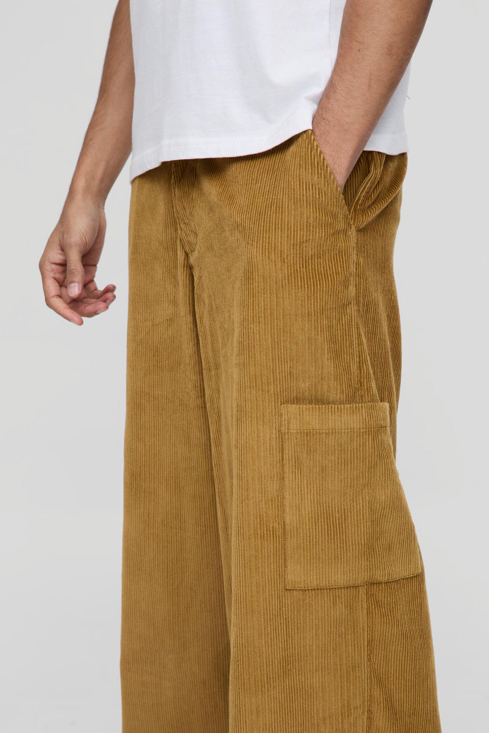 Super Baggy Corduroy Multi Pocket Cargo Pants | boohooMAN USA Product Image