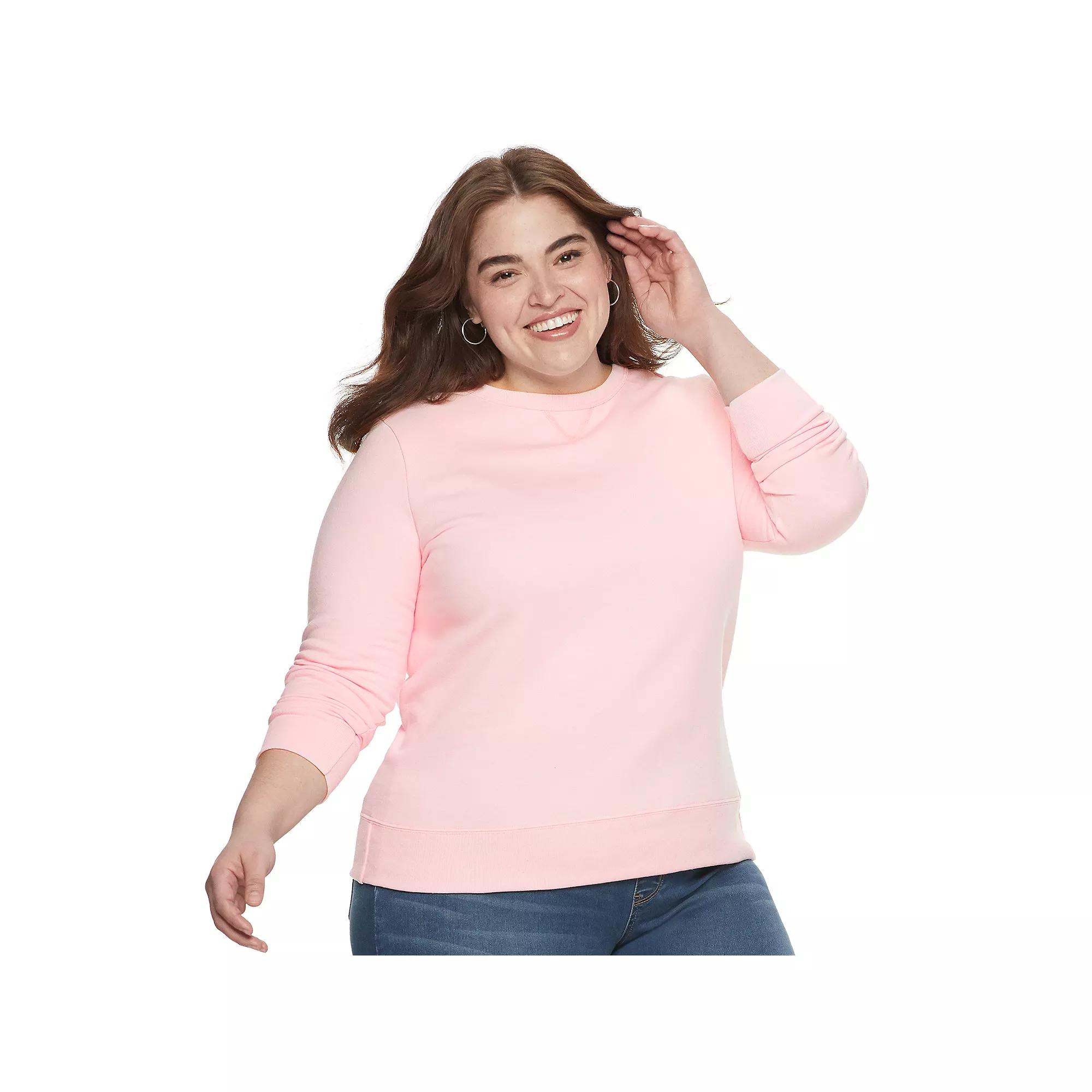 Plus Size Just My Size Fleece Crew Sweatshirt, Womens Purple Splendor Product Image