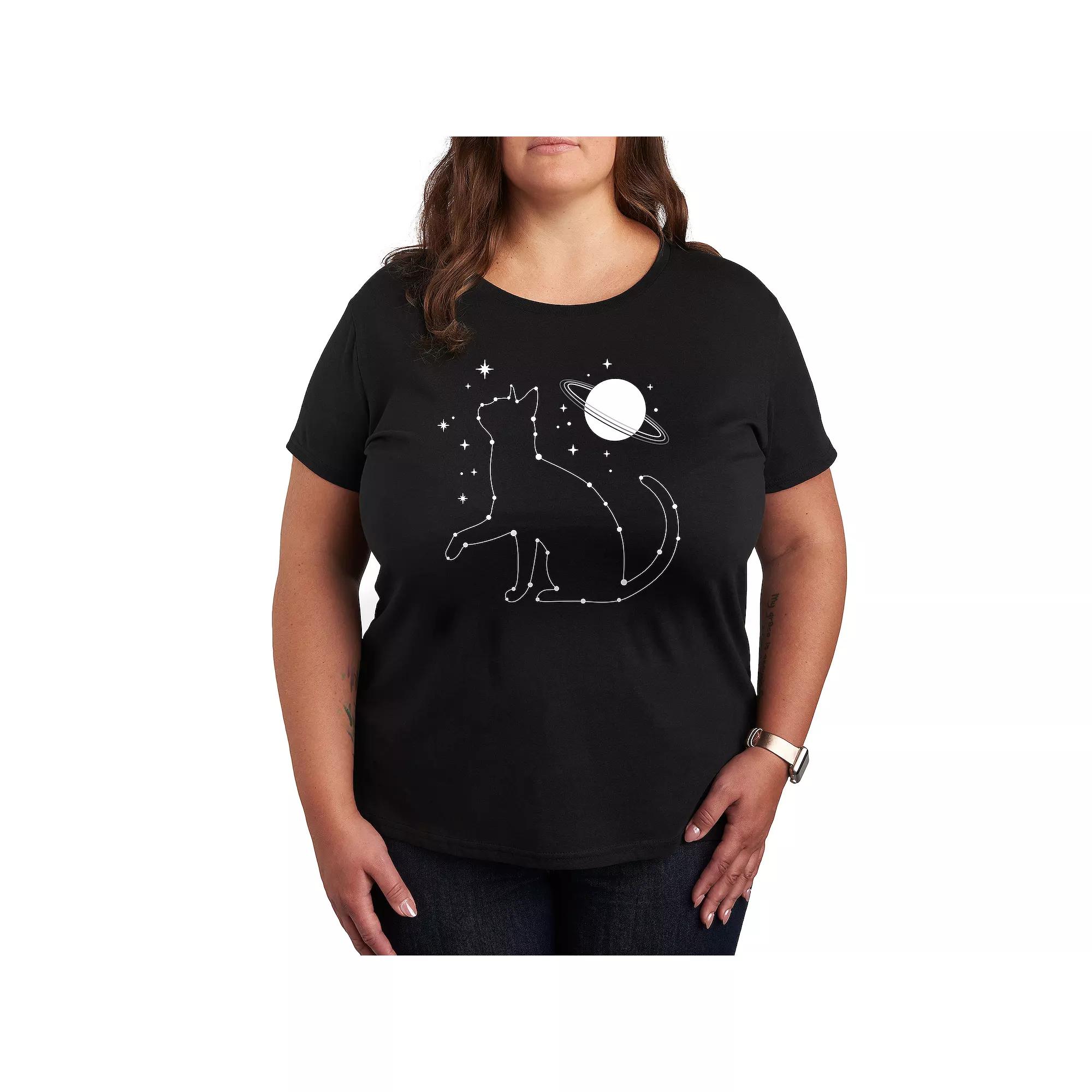 Plus Cat Star Constellation Graphic Tee, Women's,  Product Image