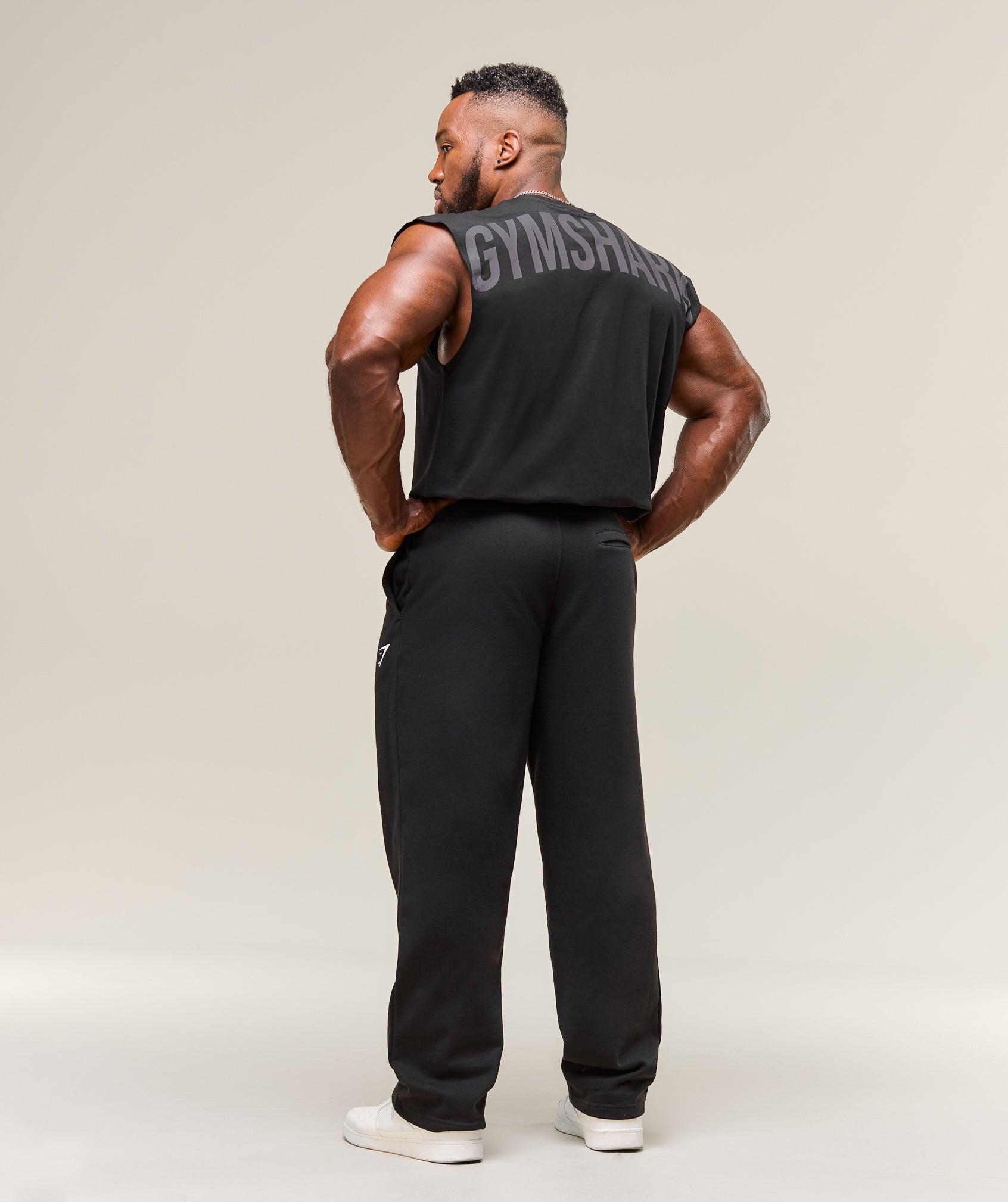 Gymshark Power Cut Off Tank - Black Male Product Image