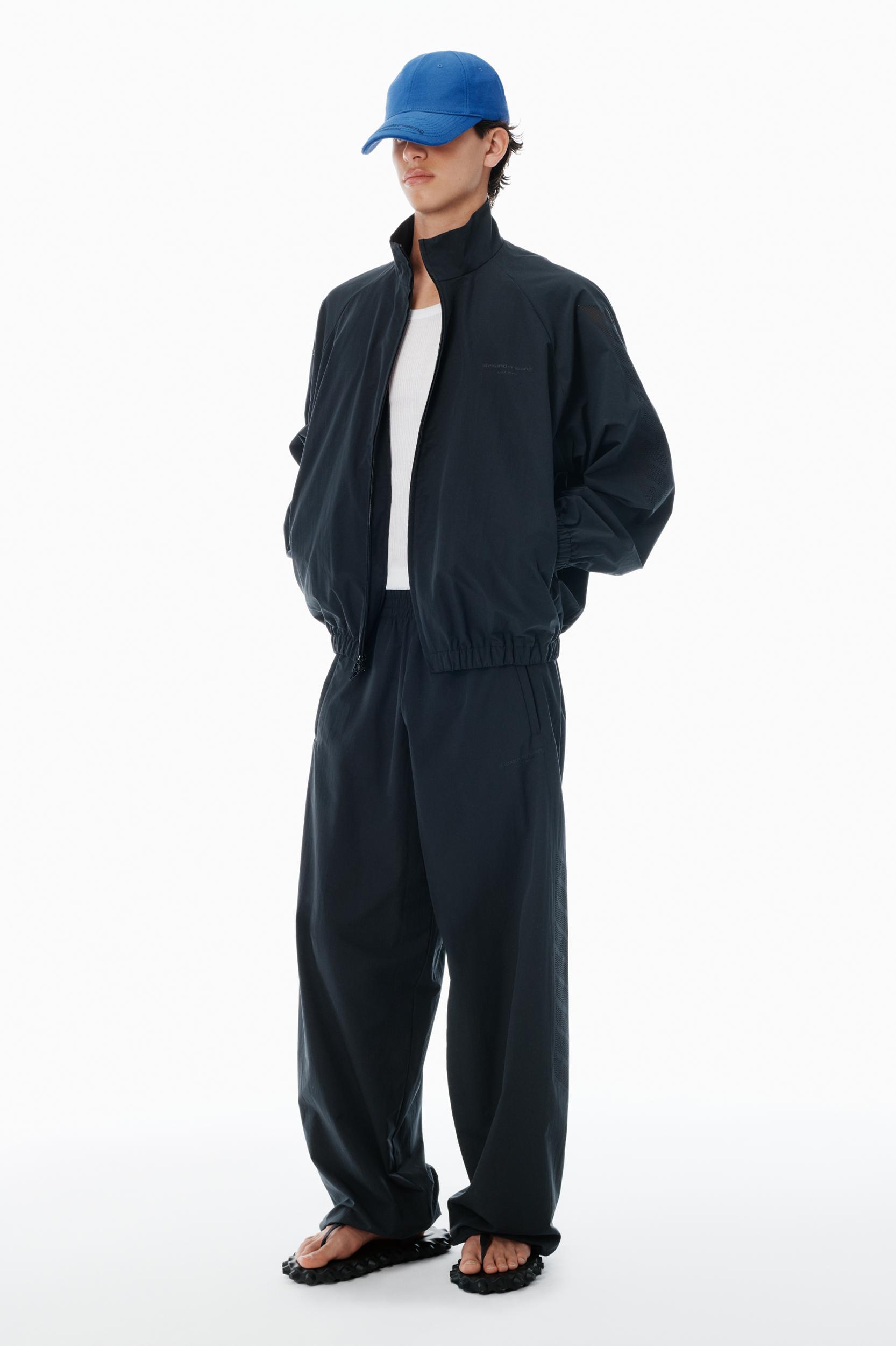 Black Perforated Logo Track Pants  Product Image