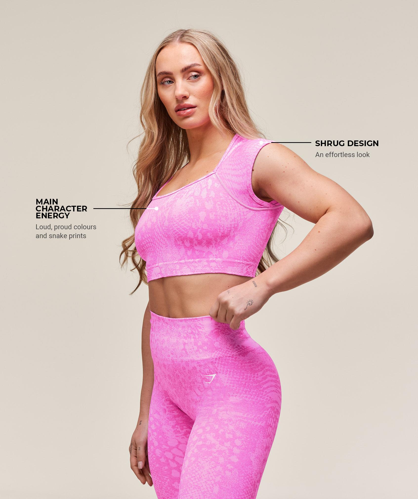 Gymshark Adapt Animal X Whitney Seamless Crop Top - Sour Pink/Vibrant Pink Female Product Image