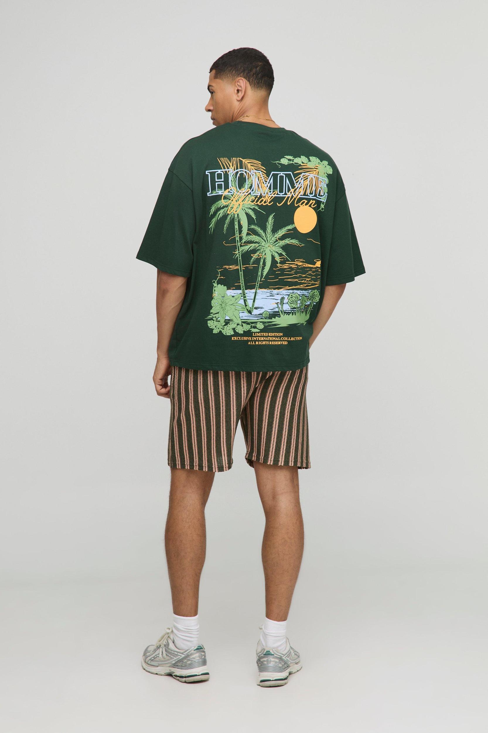 Elasticated Waist Relaxed Fit Crochet Shorts | boohooMAN USA Product Image