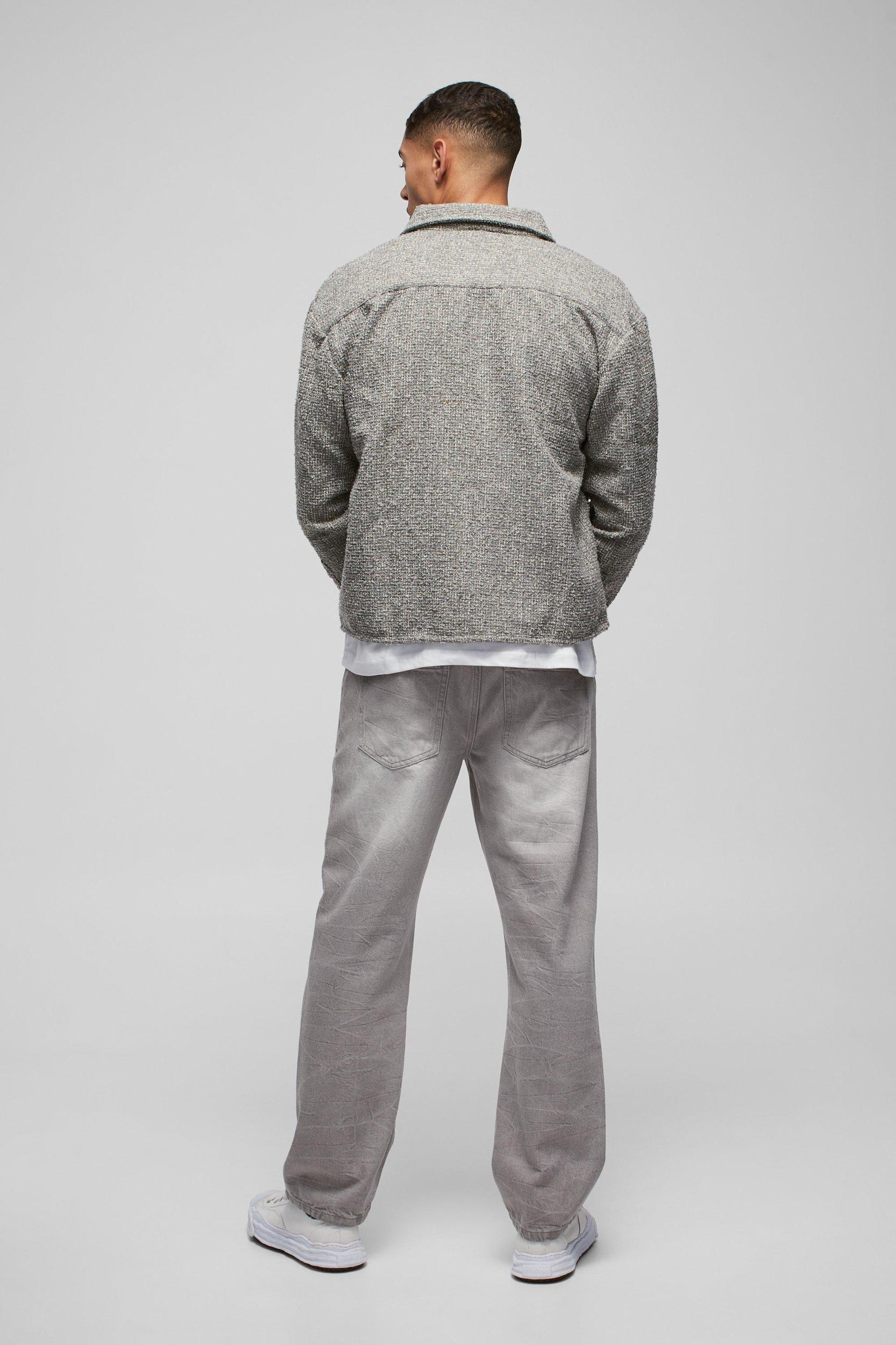 Oversized Boucle Shirt Jacket | boohooMAN USA Product Image