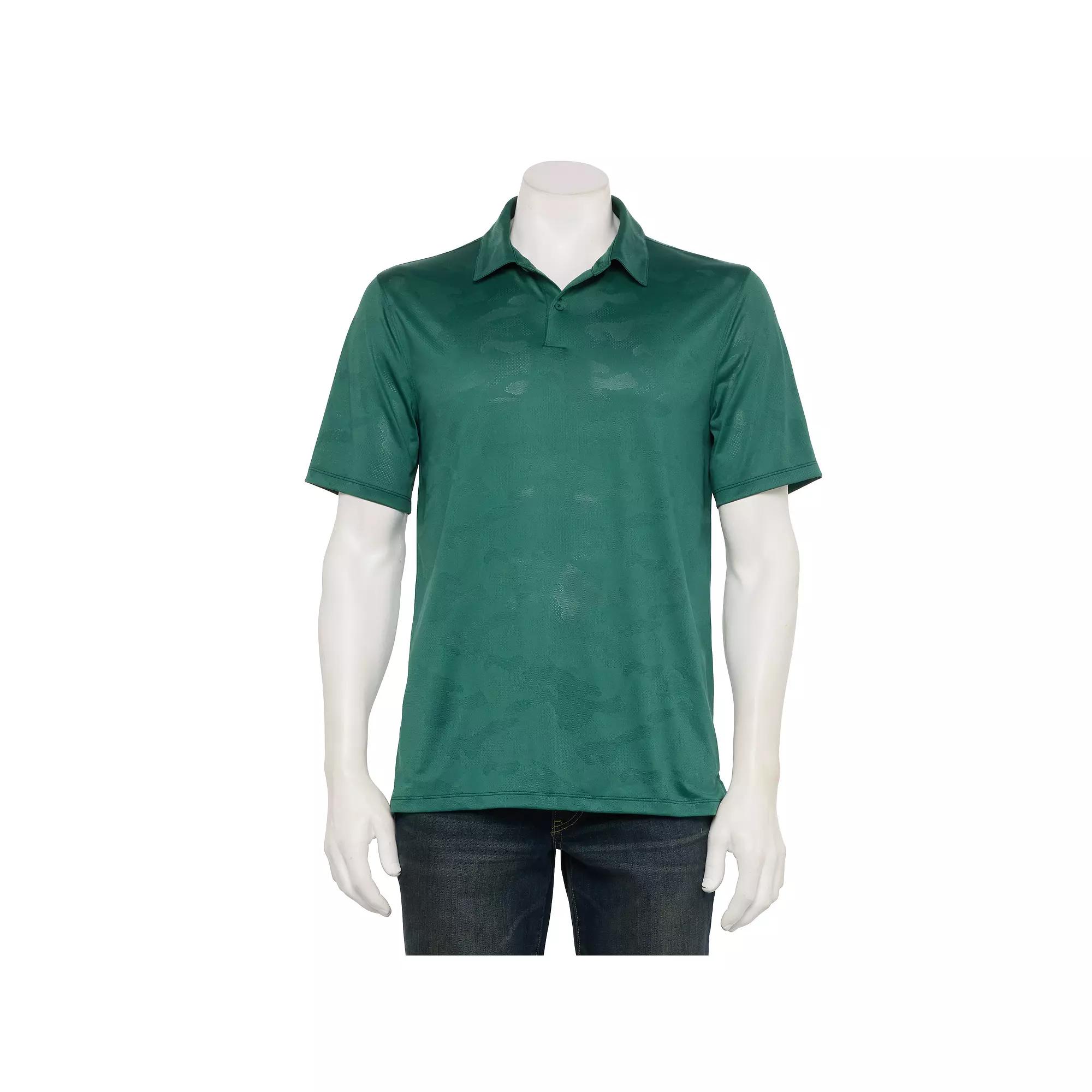 Men's Tek Gear® Short Sleeve Active Polo, Size: Large, Green Camo Product Image