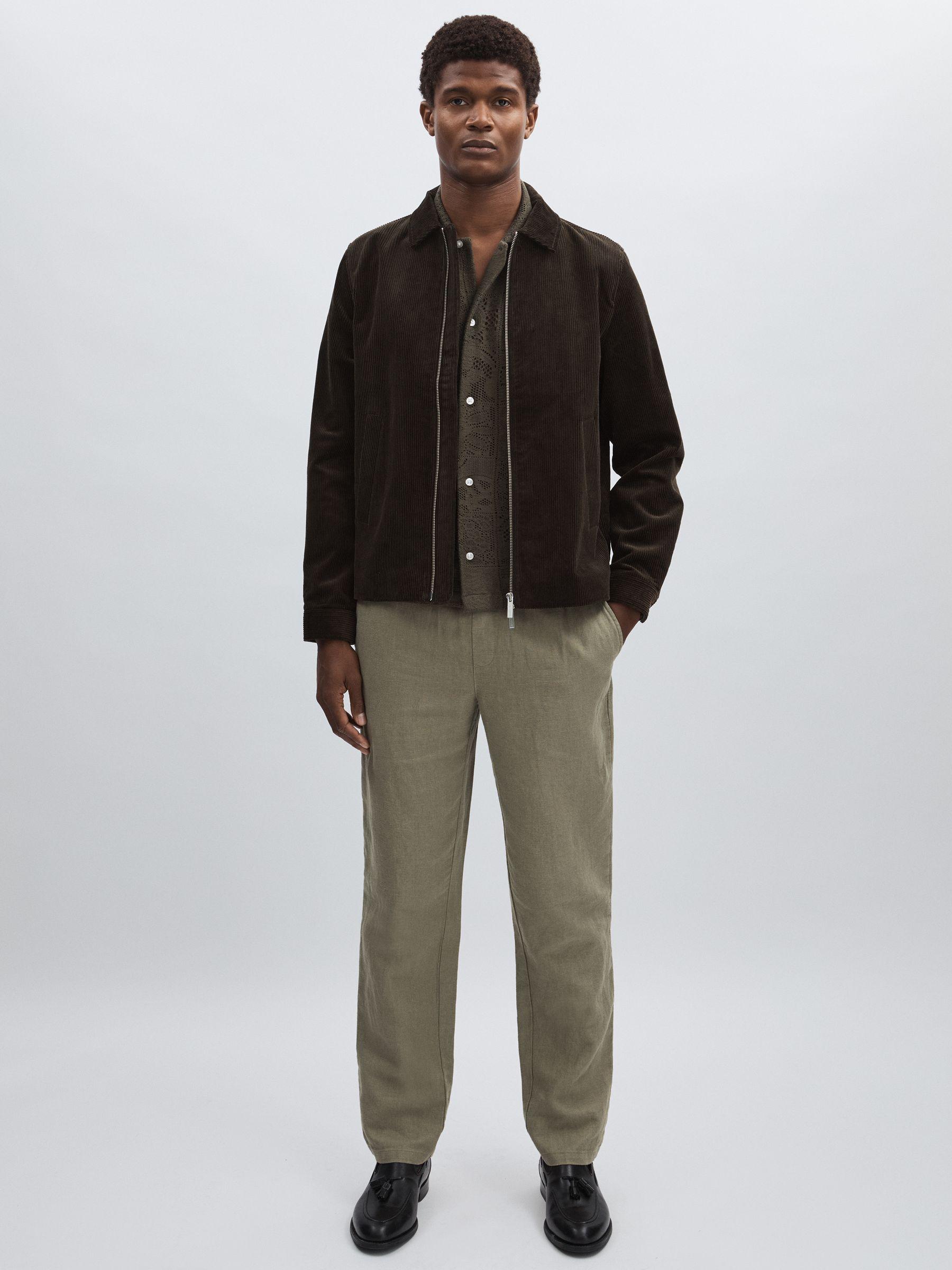 Les Deux Drawstring Trousers in Green/Ivory Product Image