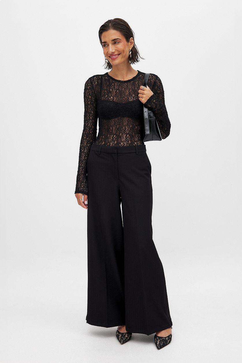 Zip Detail Wide Leg Pants Product Image