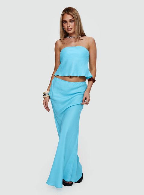 Lucelia Maxi Skirt Aqua Product Image