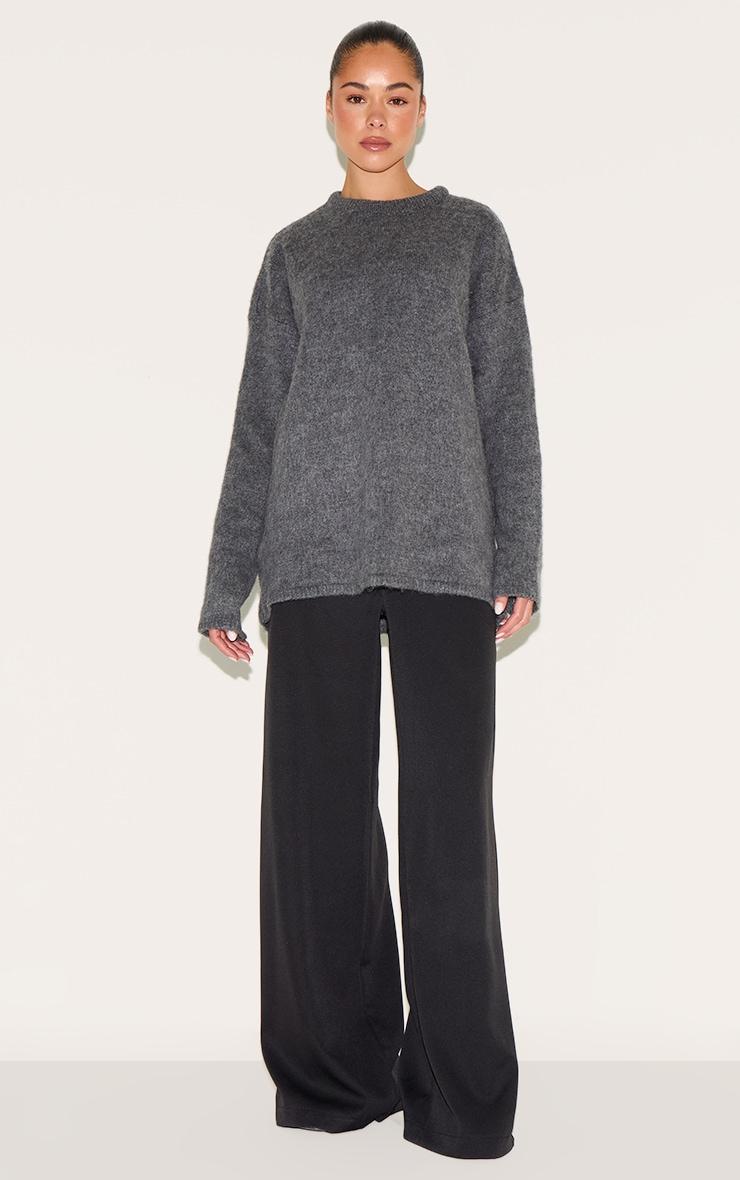Grey Marl Soft Knit Oversized Sweater Product Image