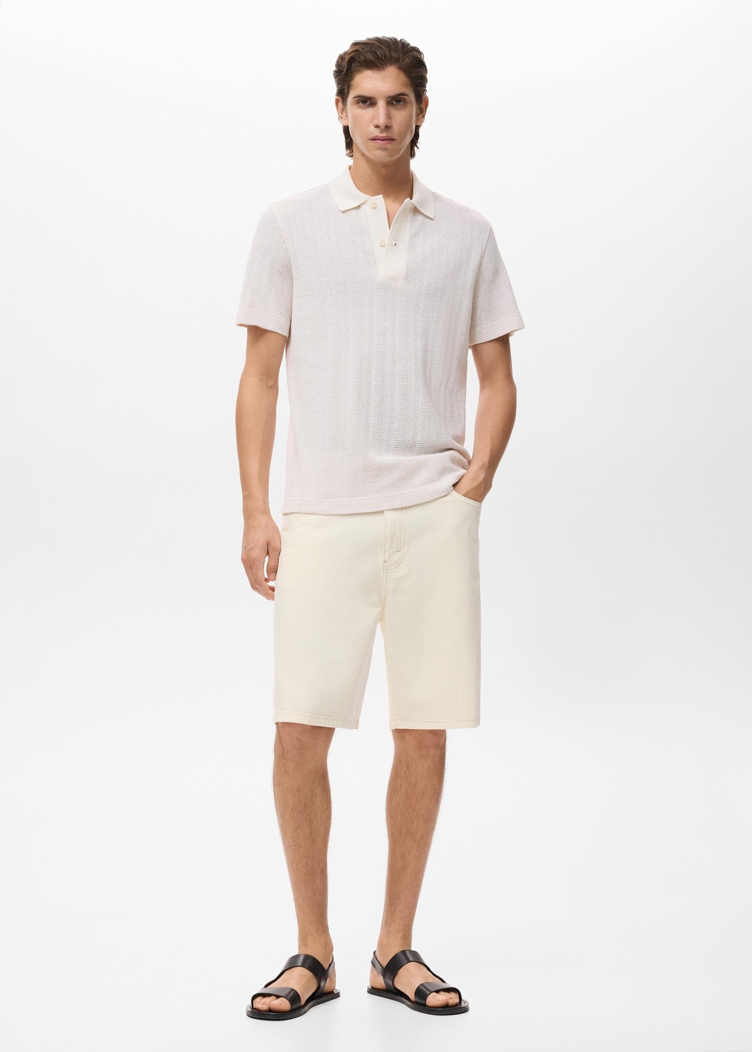 Denim relaxed-fit bermuda shorts - Men | MANGO USA Product Image