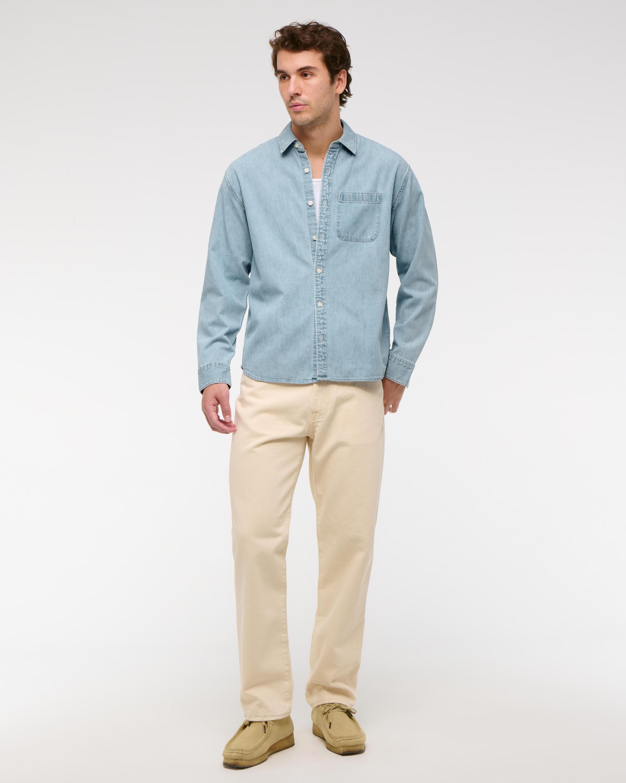 Denim Button-Up Shirt Product Image