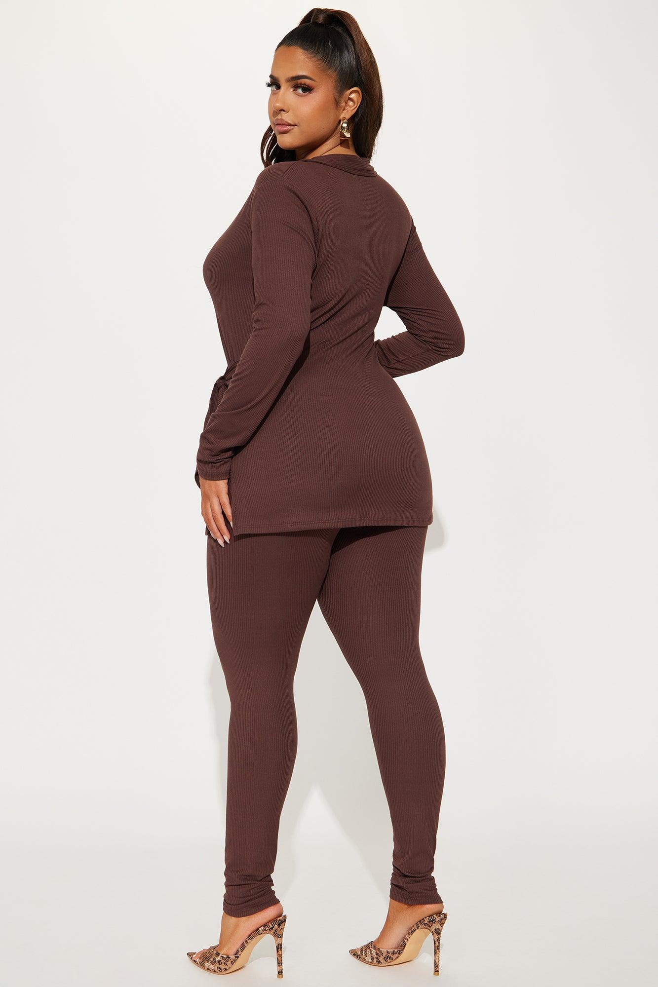Melissa Ribbed Legging Set - Chocolate Product Image