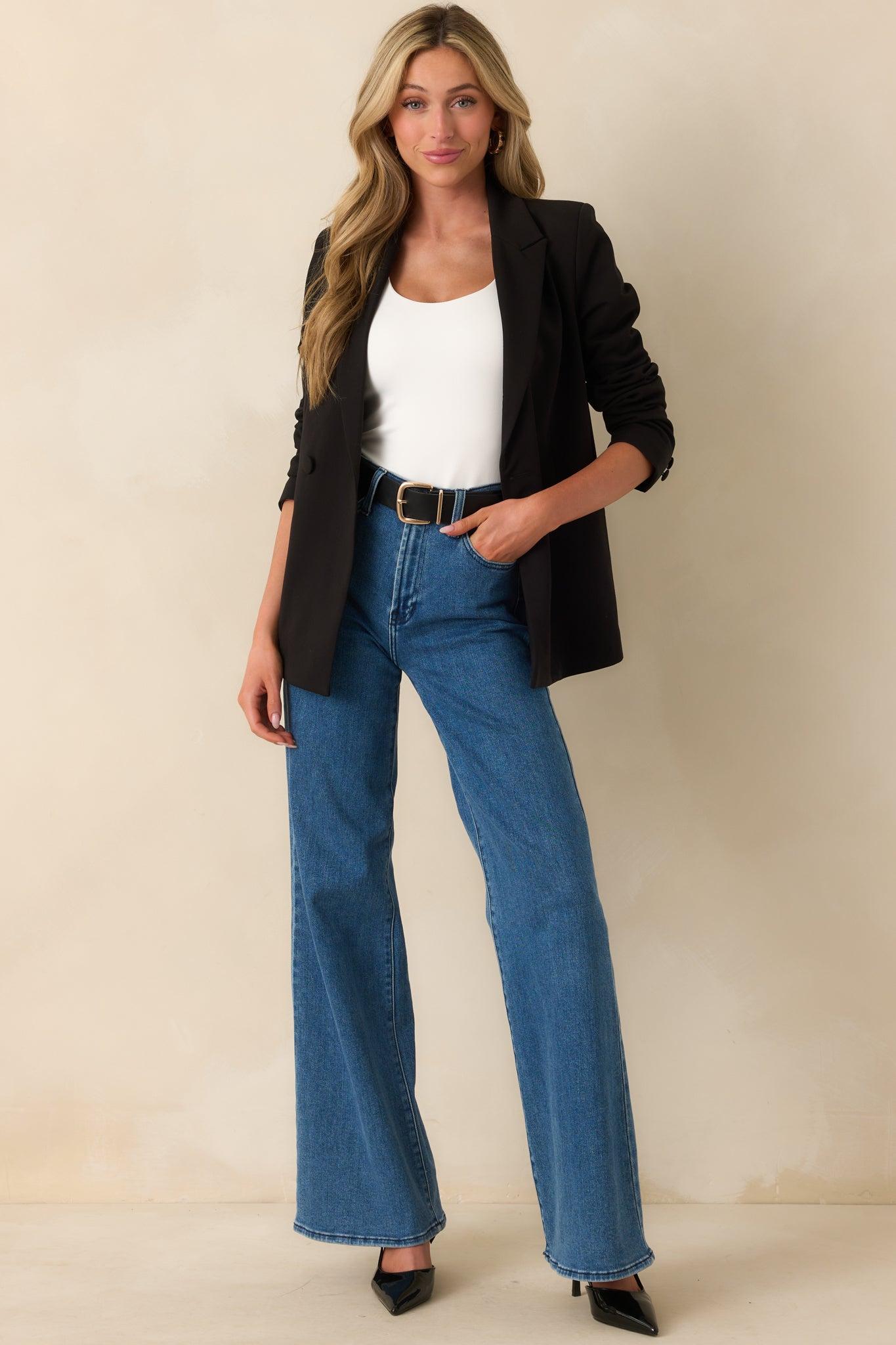 Down To Business Black Blazer Product Image