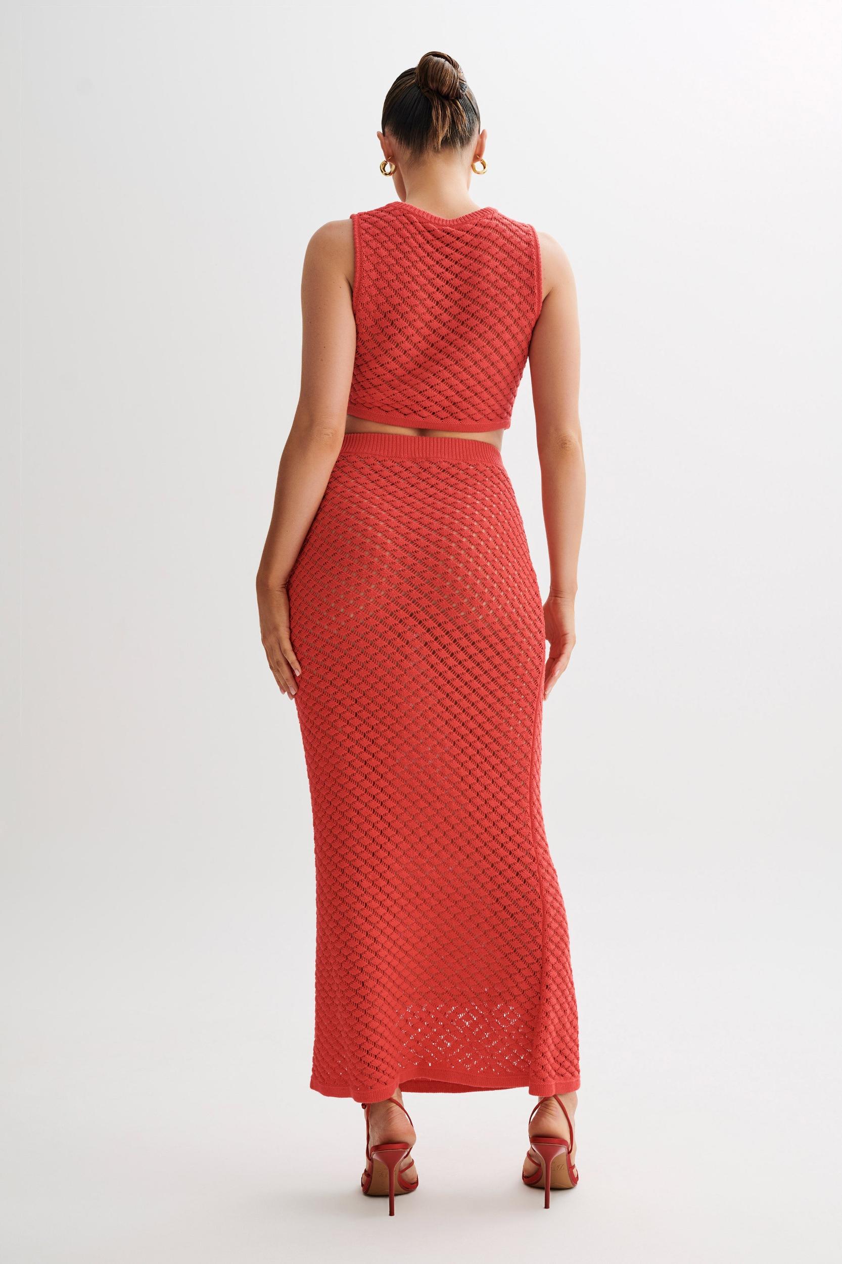 Guiliana Knit Maxi Skirt - Pomegranate Product Image