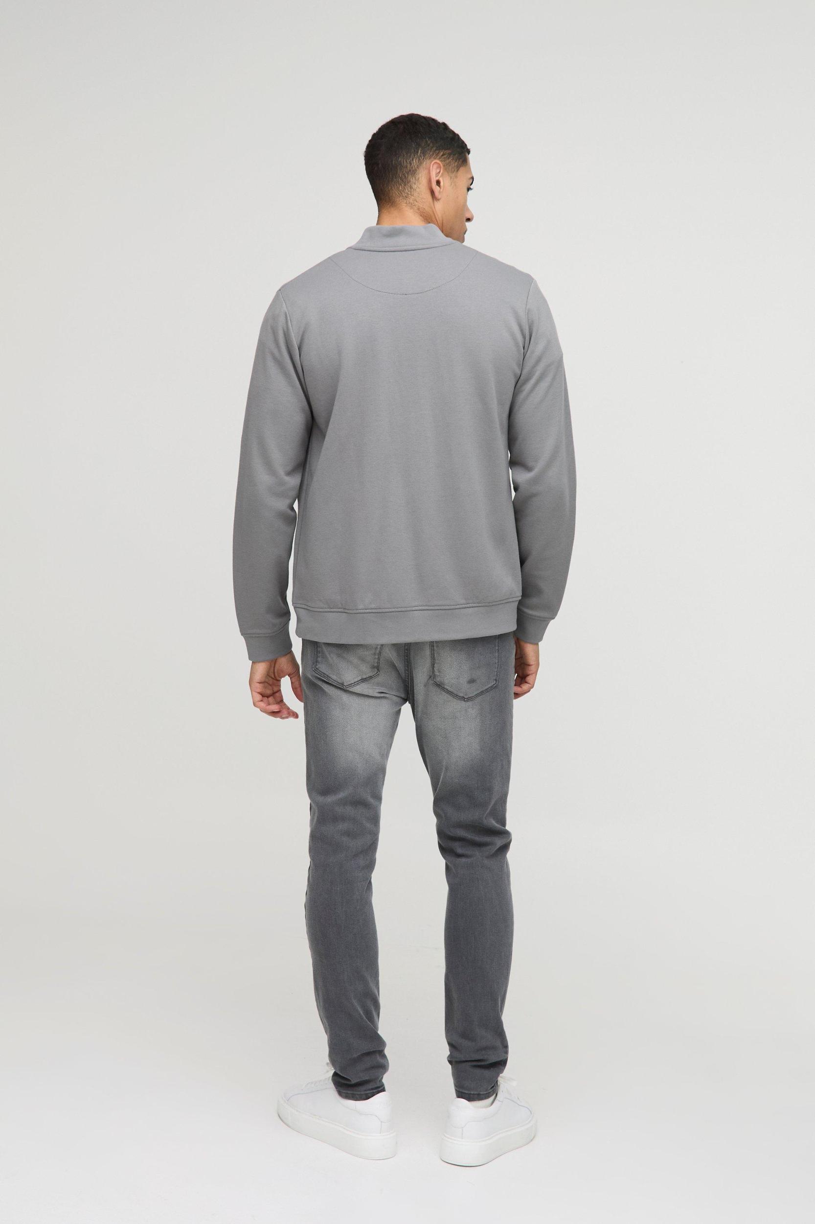 Regular Fit Interlock Bomber Jacket | boohooMAN USA Product Image