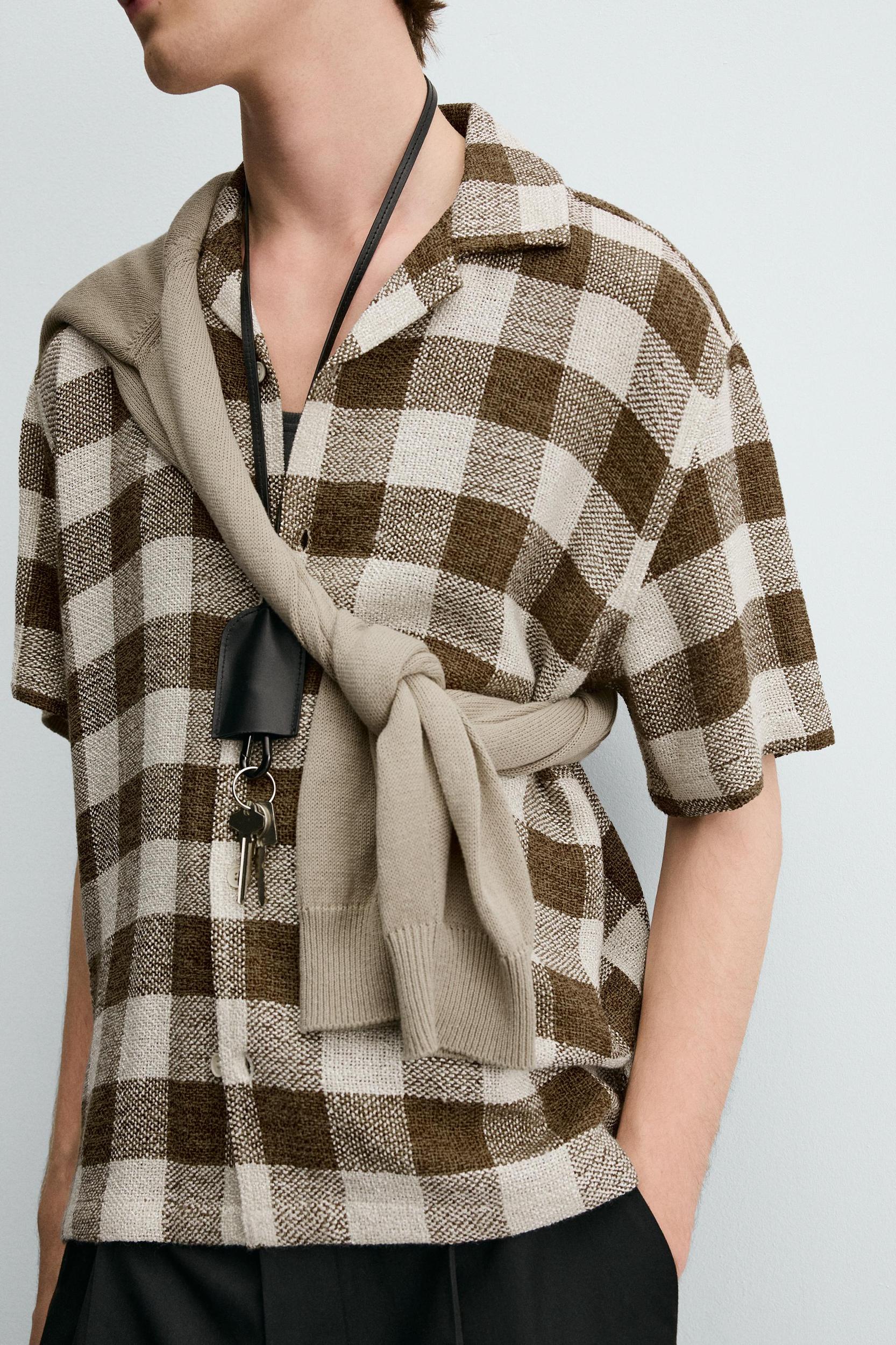 TEXTURED PLAID SHIRT Product Image