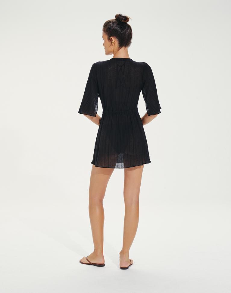 Malia Short Caftan - Black Product Image