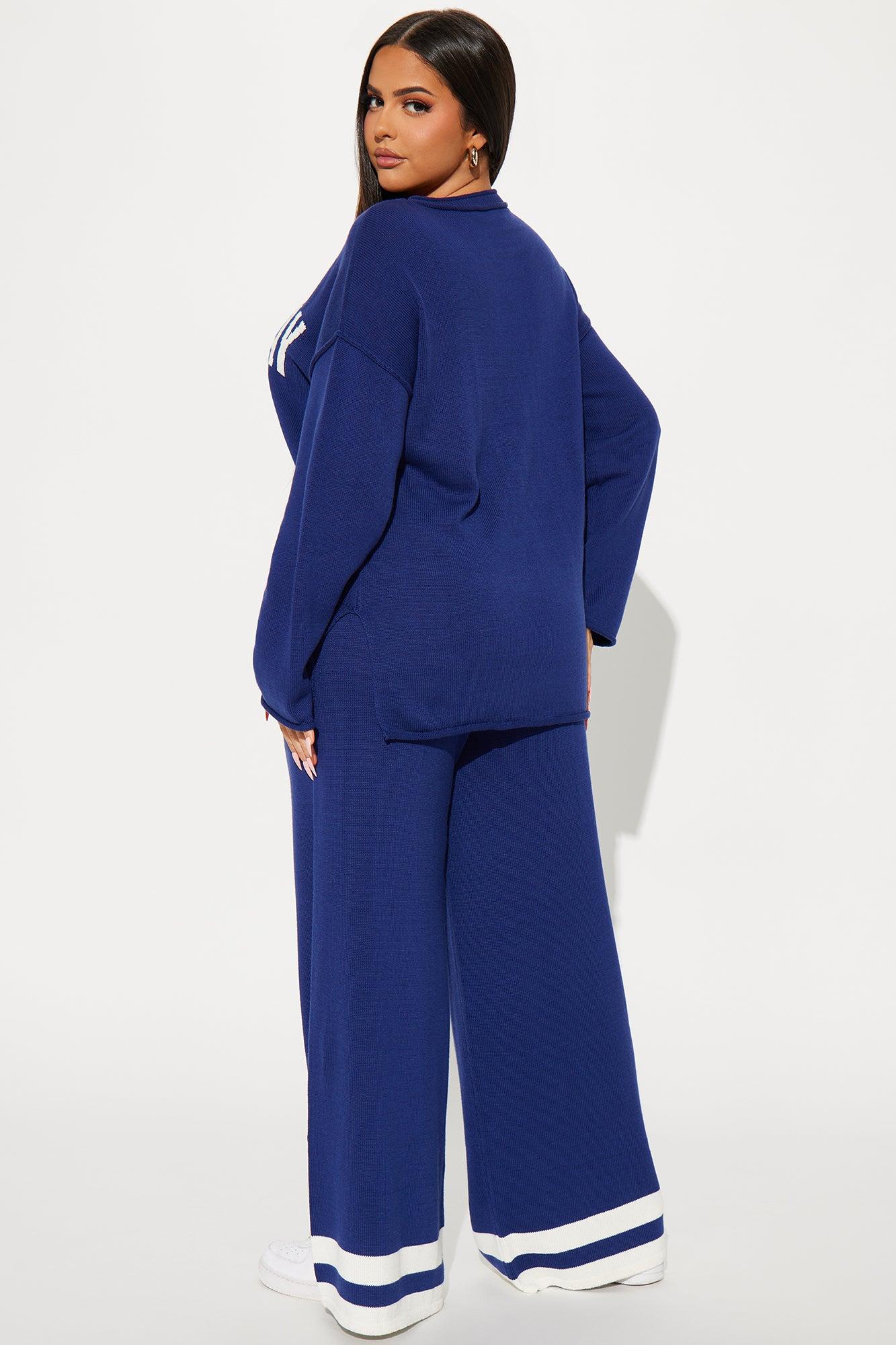 Game Day Sweater Pant Set - Navy Female Product Image