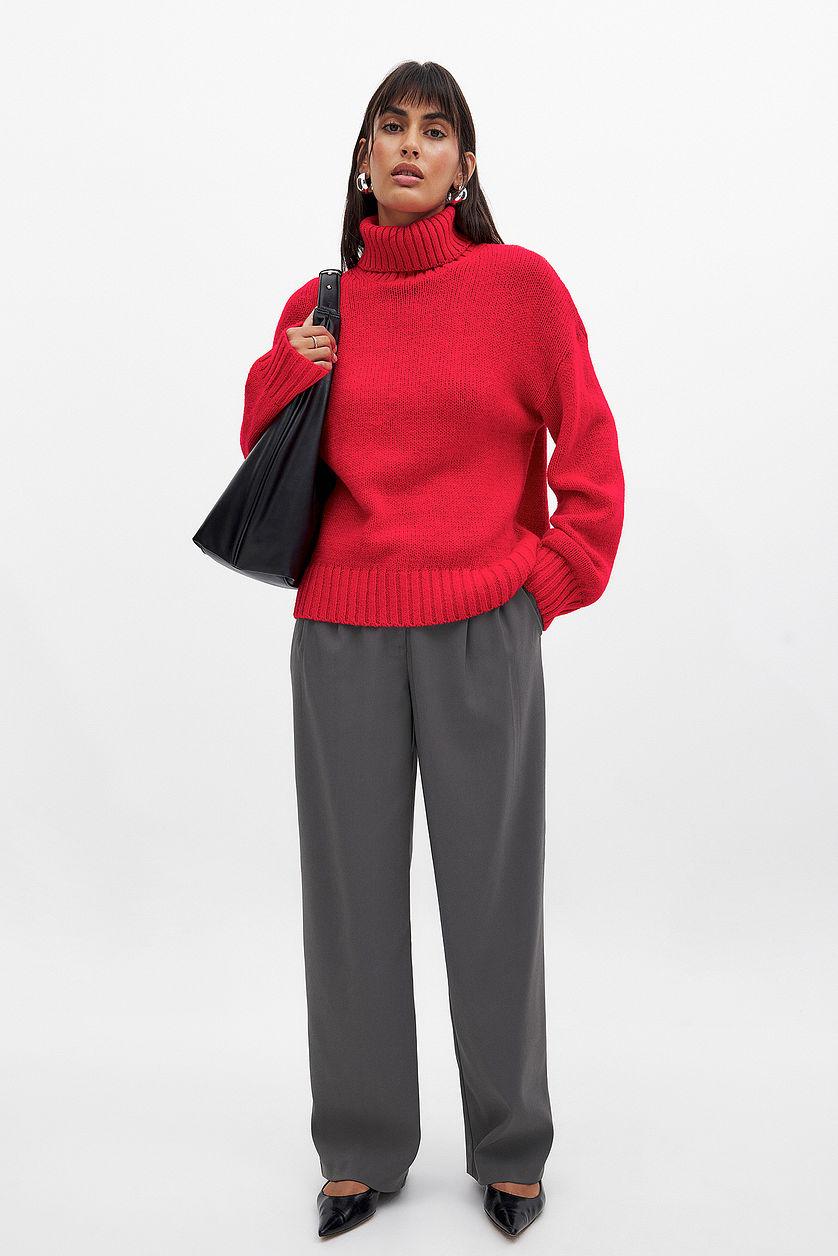 Turtle Neck Knitted Sweater Product Image