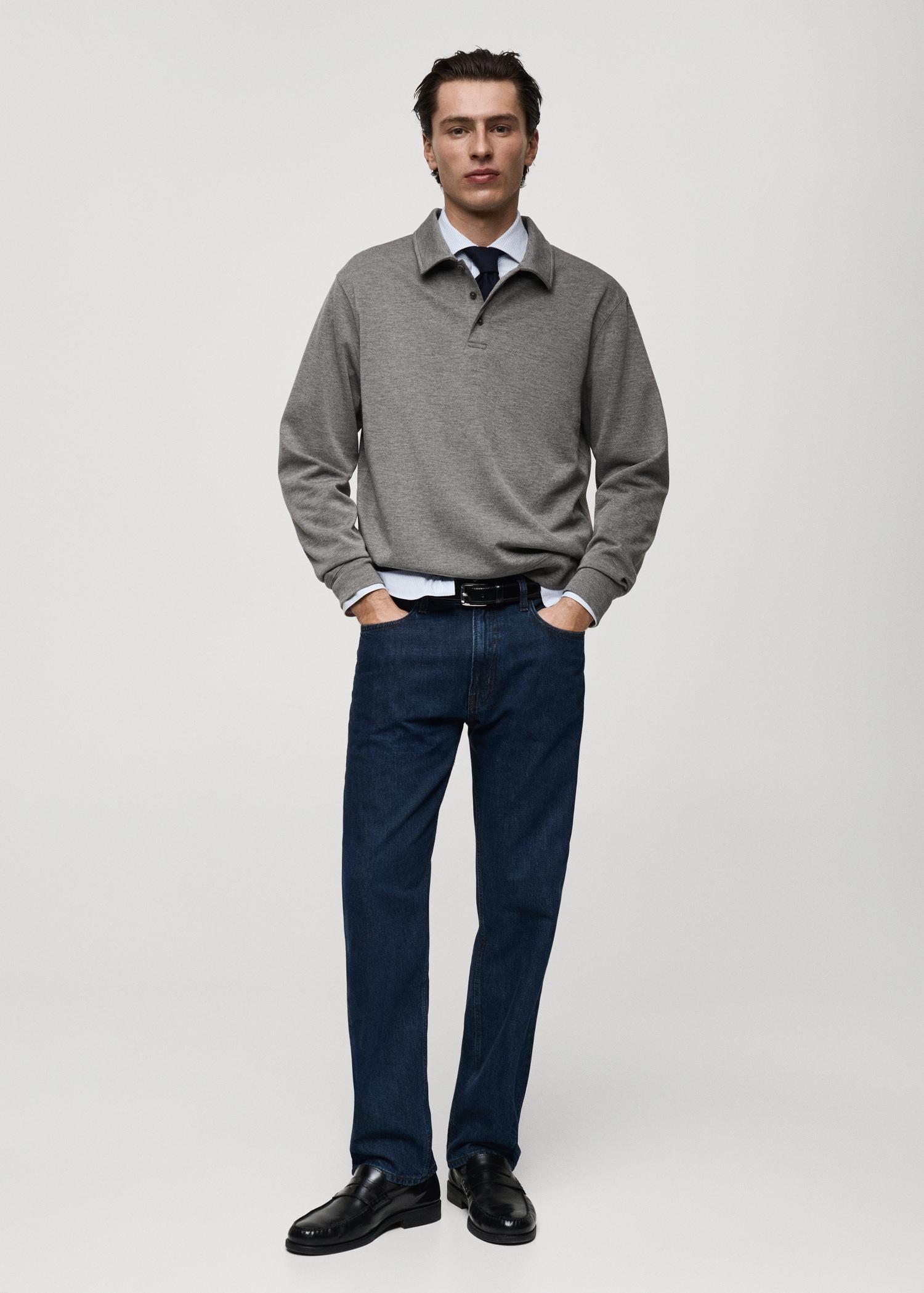 Regular-fit polo sweatshirt - Men | MANGO USA Product Image