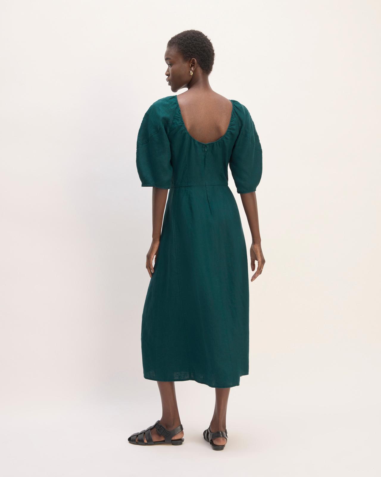 Womens Linen Short-Sleeve Scoop Midi Dress by Everlane Product Image