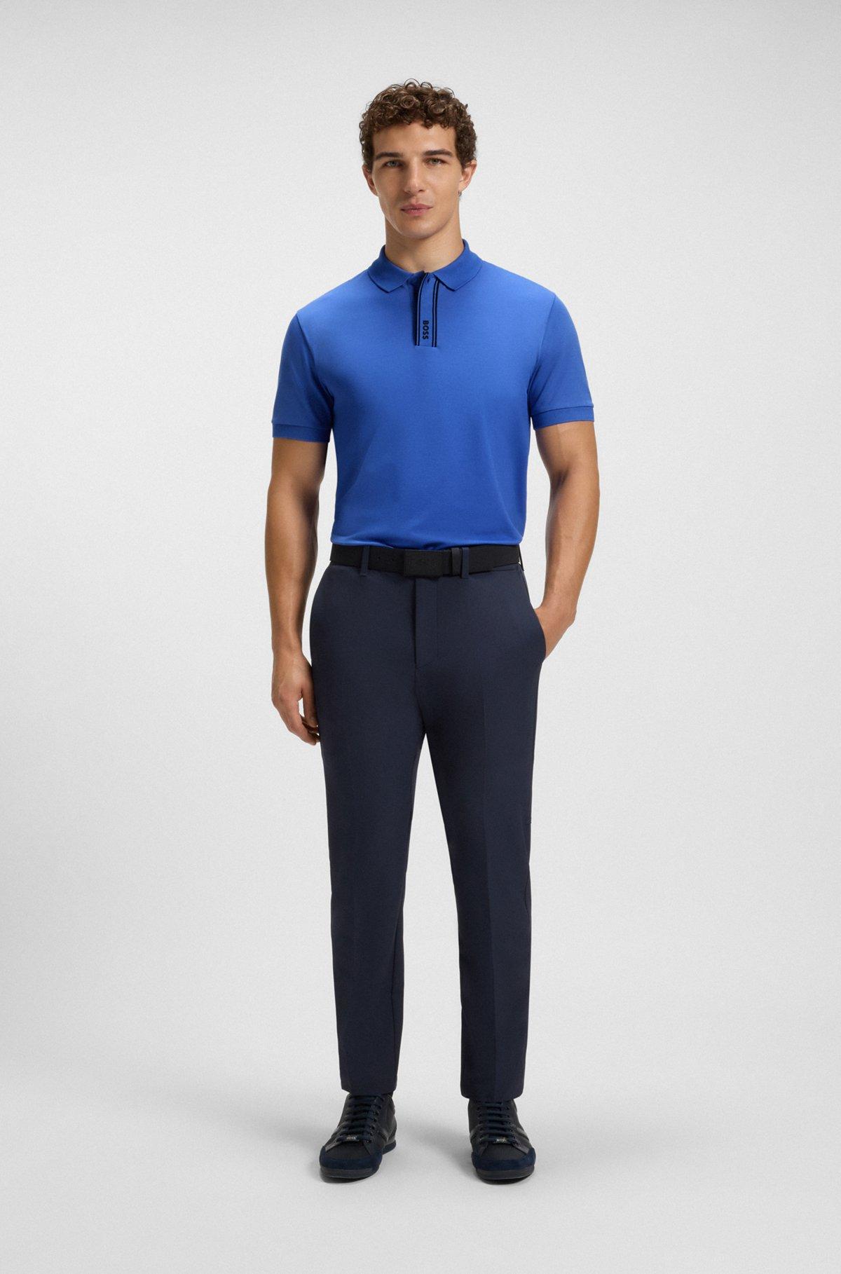 Paddy polo shirt with striped placket and logo Product Image