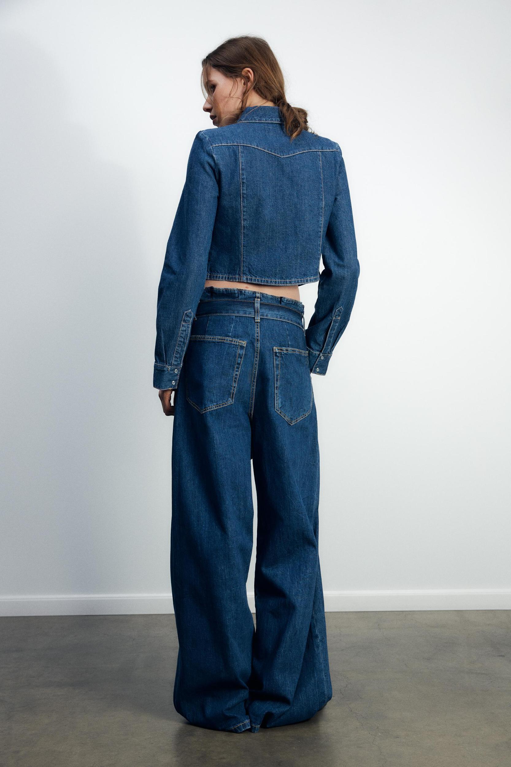 TRF HIGH-WAISTED PAPERBAG BELT JEANS Product Image