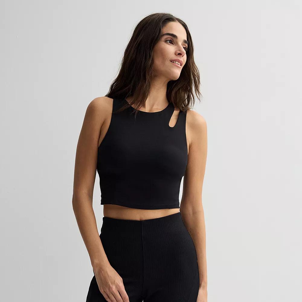 Women's FLX Affirmation Cut-Out Tank Top, Size: Medium, Mineral Black Product Image