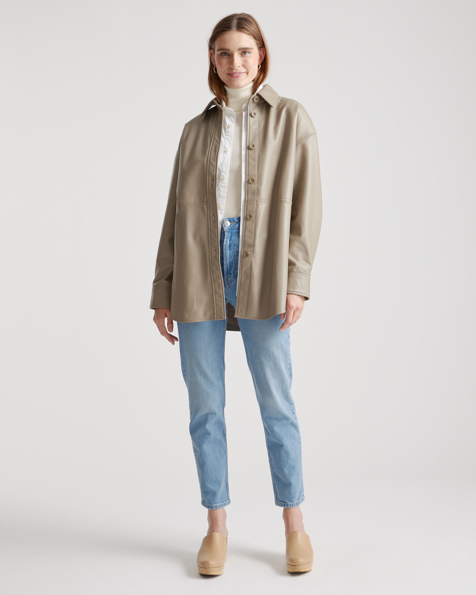 Quince | Women's Shirt Jacket Size XS, Leather Product Image