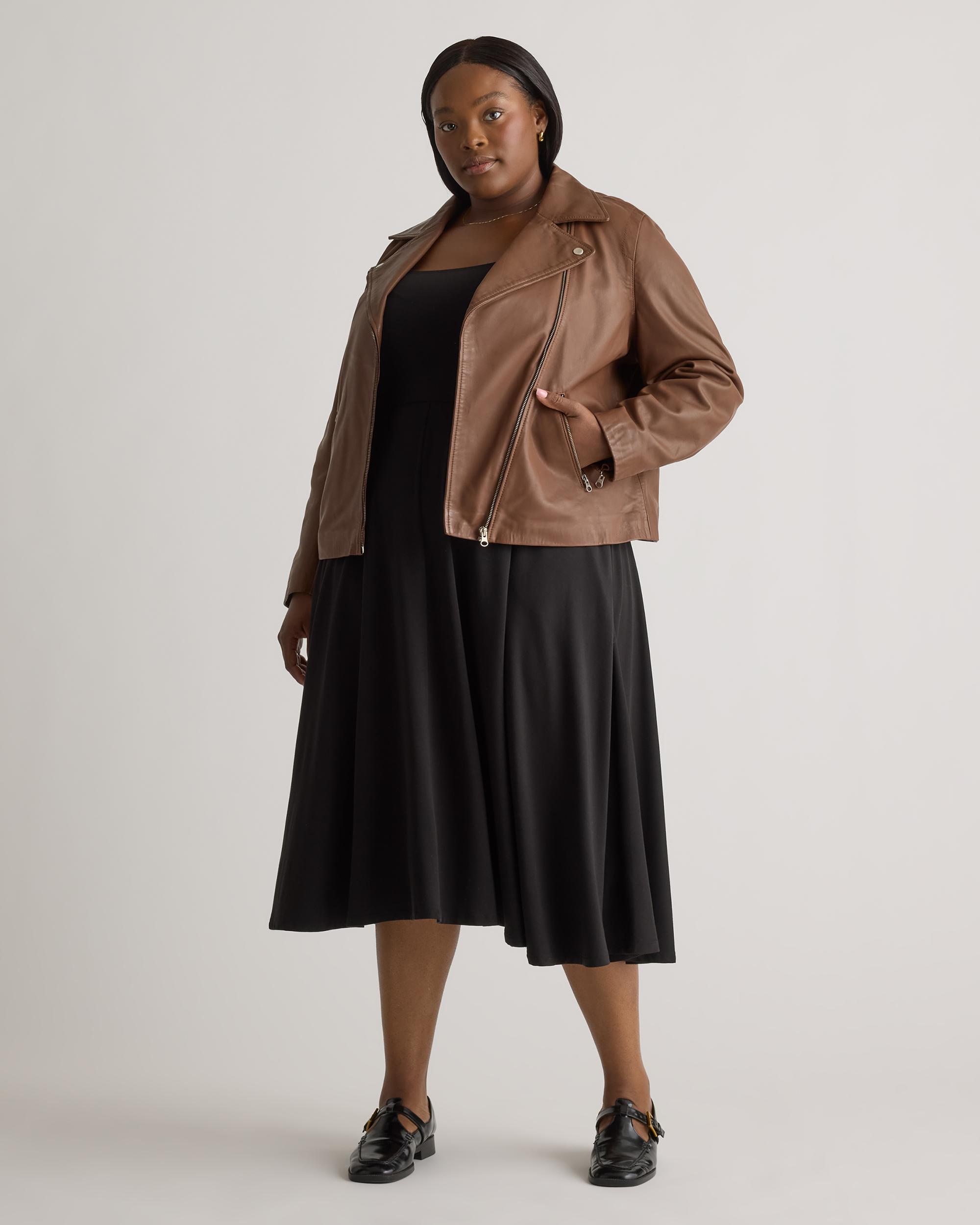 Quince | Women's 100% Washed Leather Biker Jacket Product Image