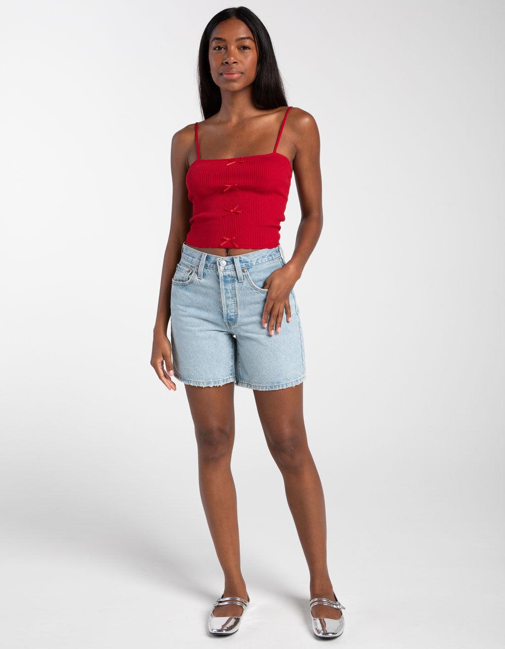 FULL TILT Ribbon Womens Rib Cami - PINK Product Image