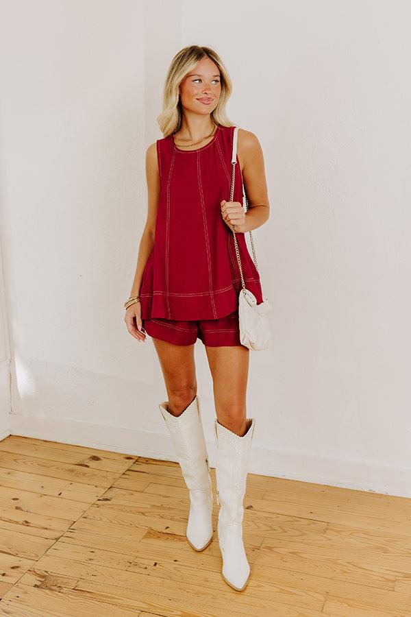 Soho Sunset A-Line Top in Wine Product Image