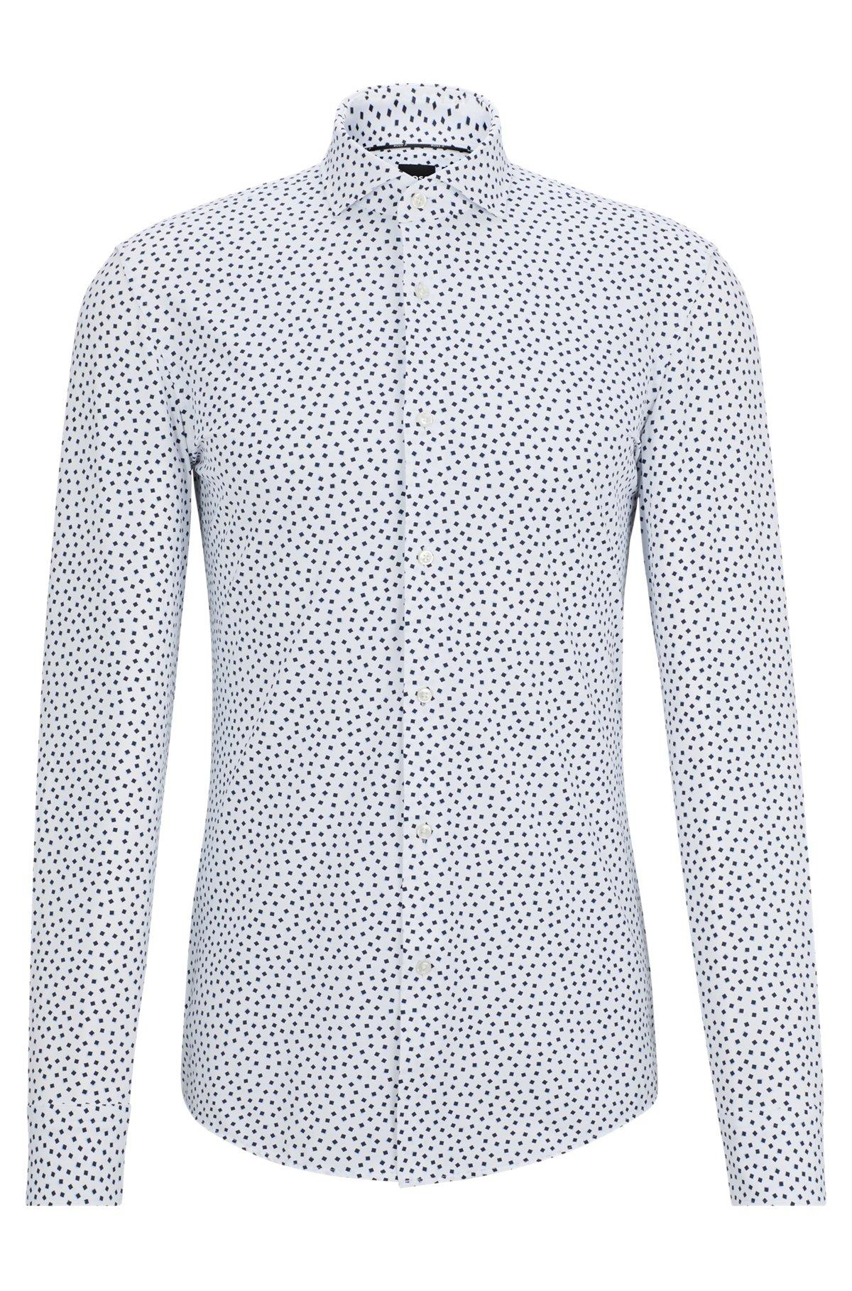 Slim-fit shirt in printed performance-stretch fabric Product Image