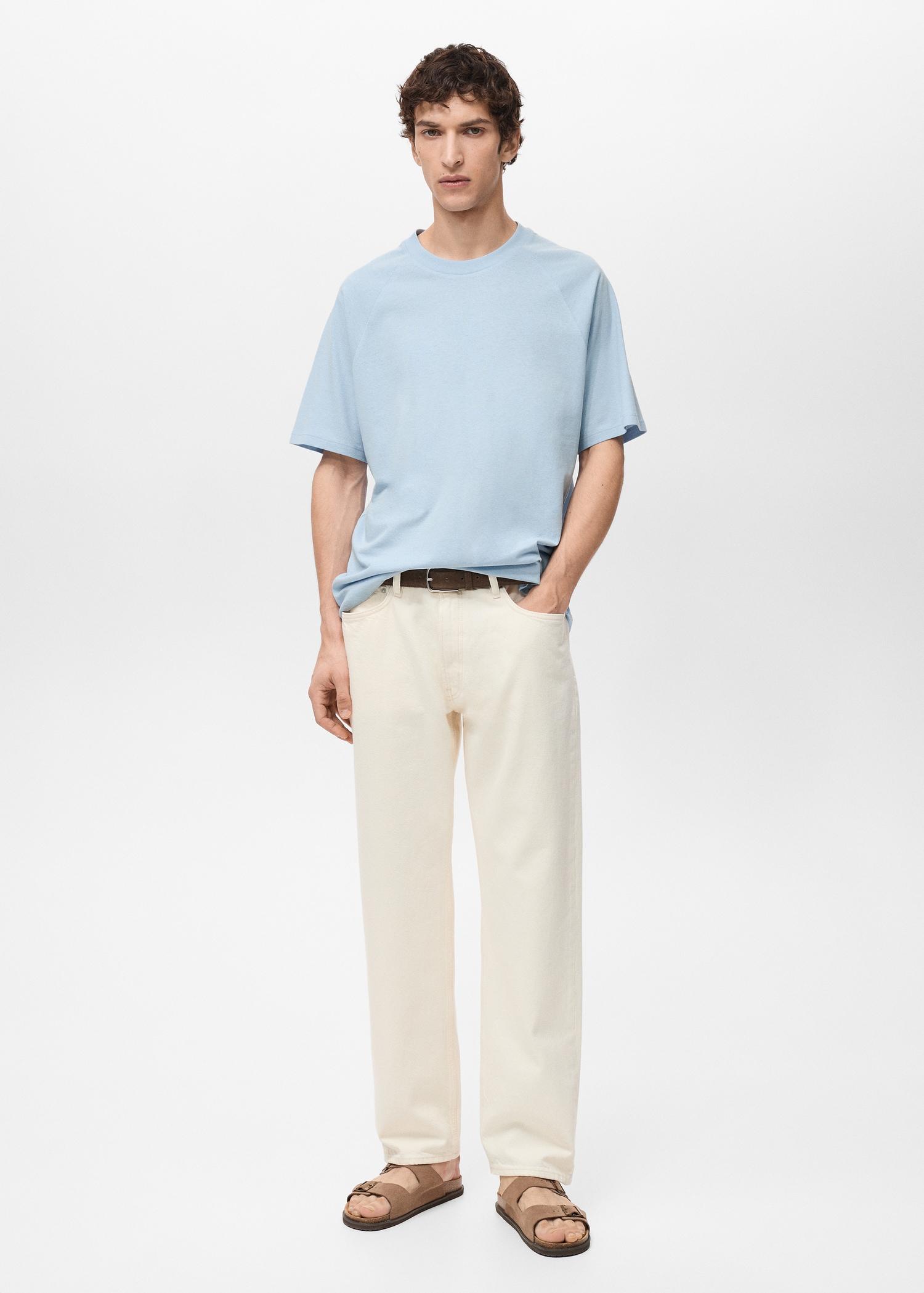 Relaxed fit cotton t-shirt - Men | MANGO USA Product Image