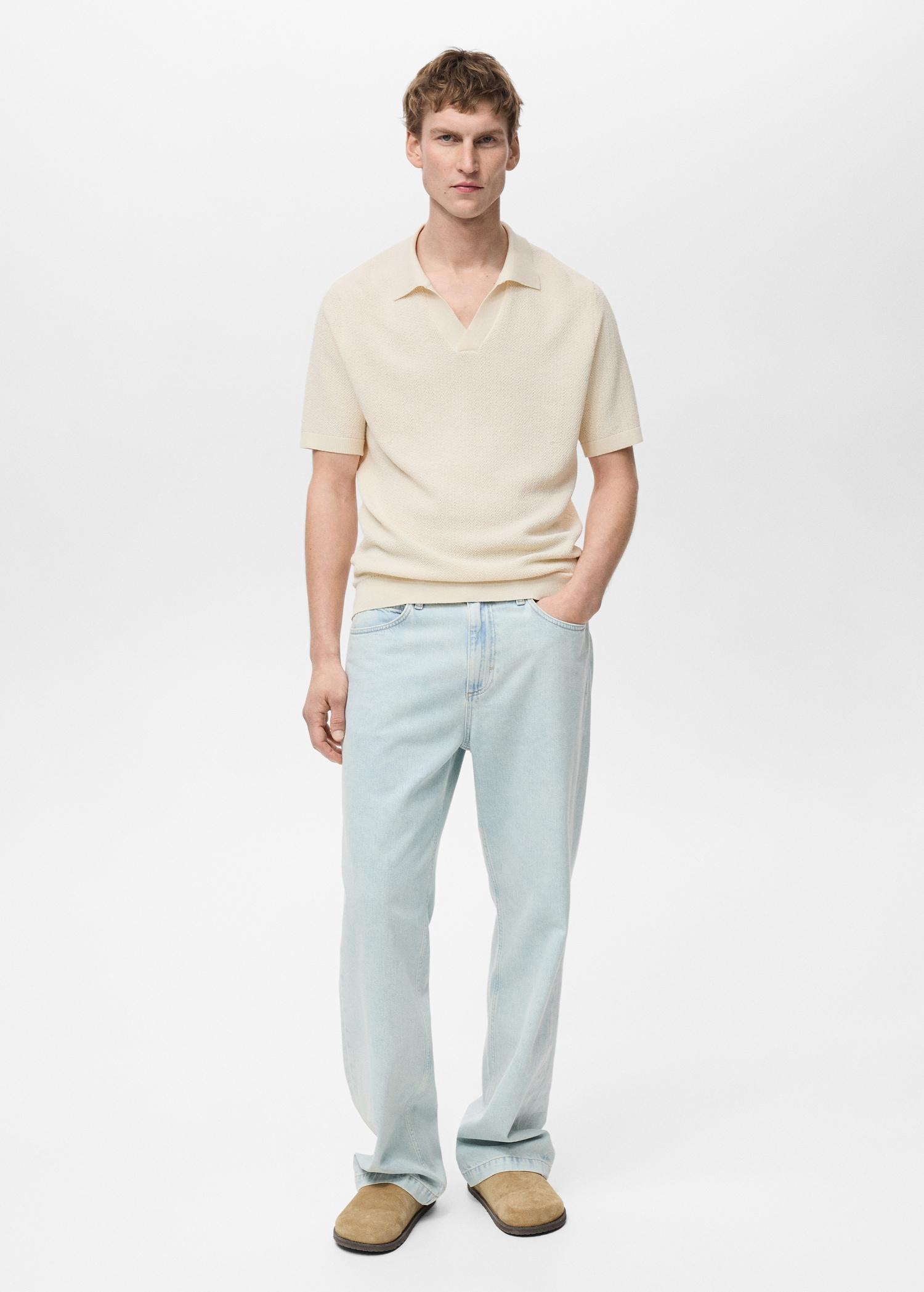 Fine-knit polo shirt - Men | MANGO USA Product Image