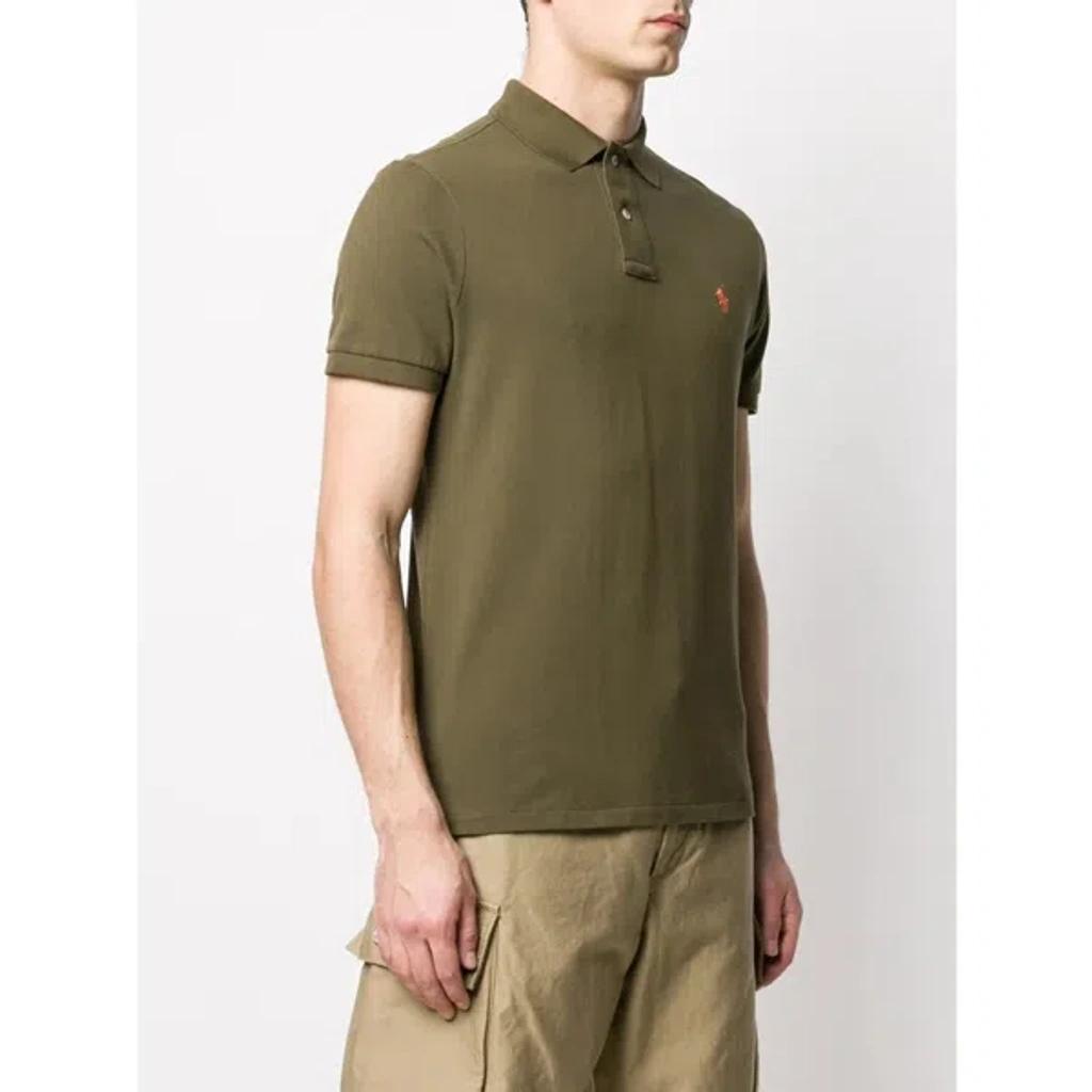 POLO RALPH LAUREN Green Polo Shirt With Pony Embroidery On The Front Product Image