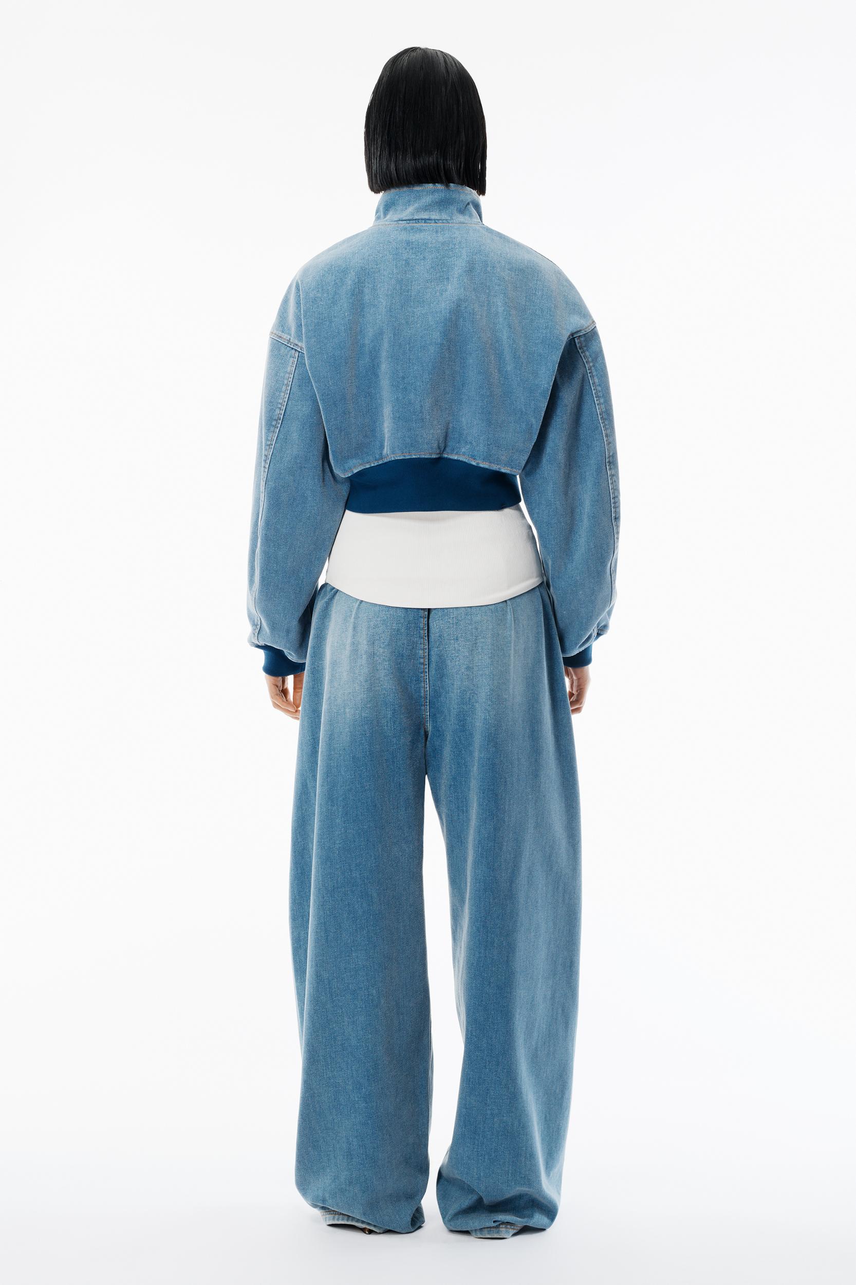 Light Blue Brushed Denim Sweatpant Product Image
