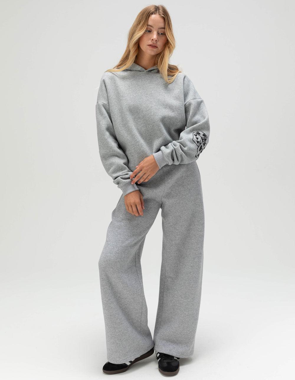 FULL TILT Dice Print Womens Hoodie - HEATHER GRAY Product Image